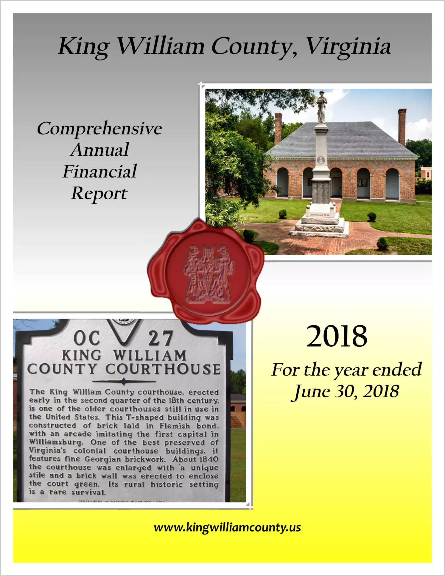 2018 Annual Financial Report for County of King William
