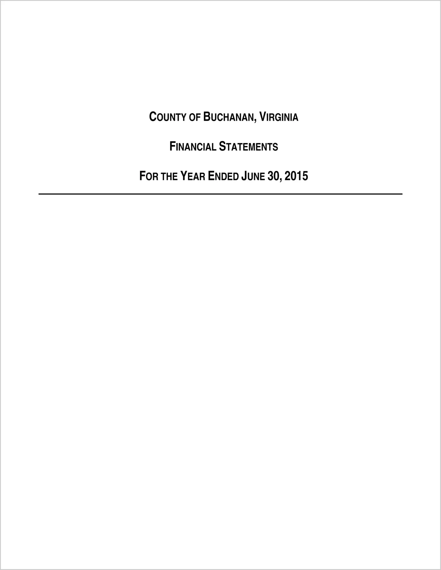 2015 Annual Financial Report for County of Buchanan