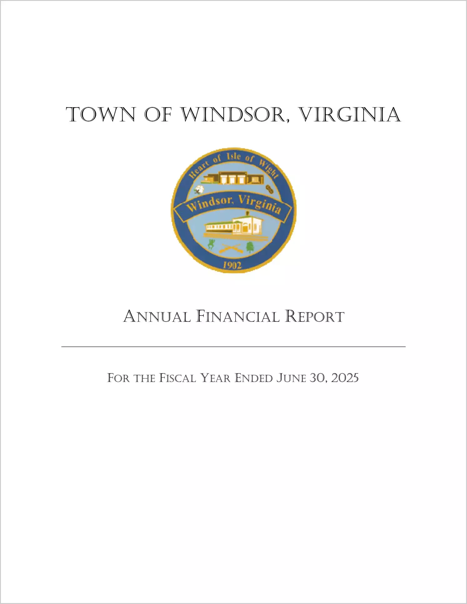 preview of 2025 Annual Financial Report for Town of Windsor