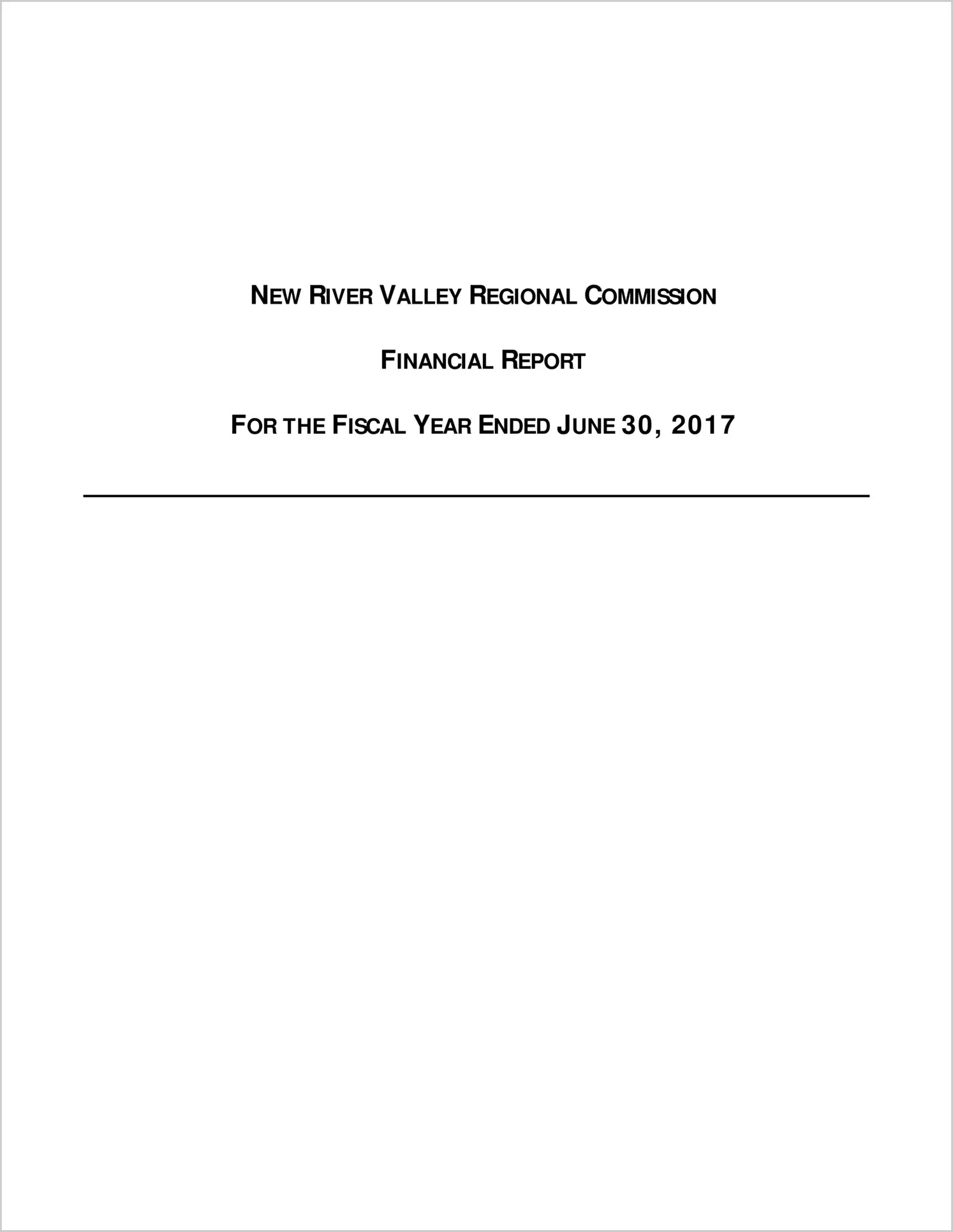 2017 ABC/Other Annual Financial Report  for New River Valley Regional Commission