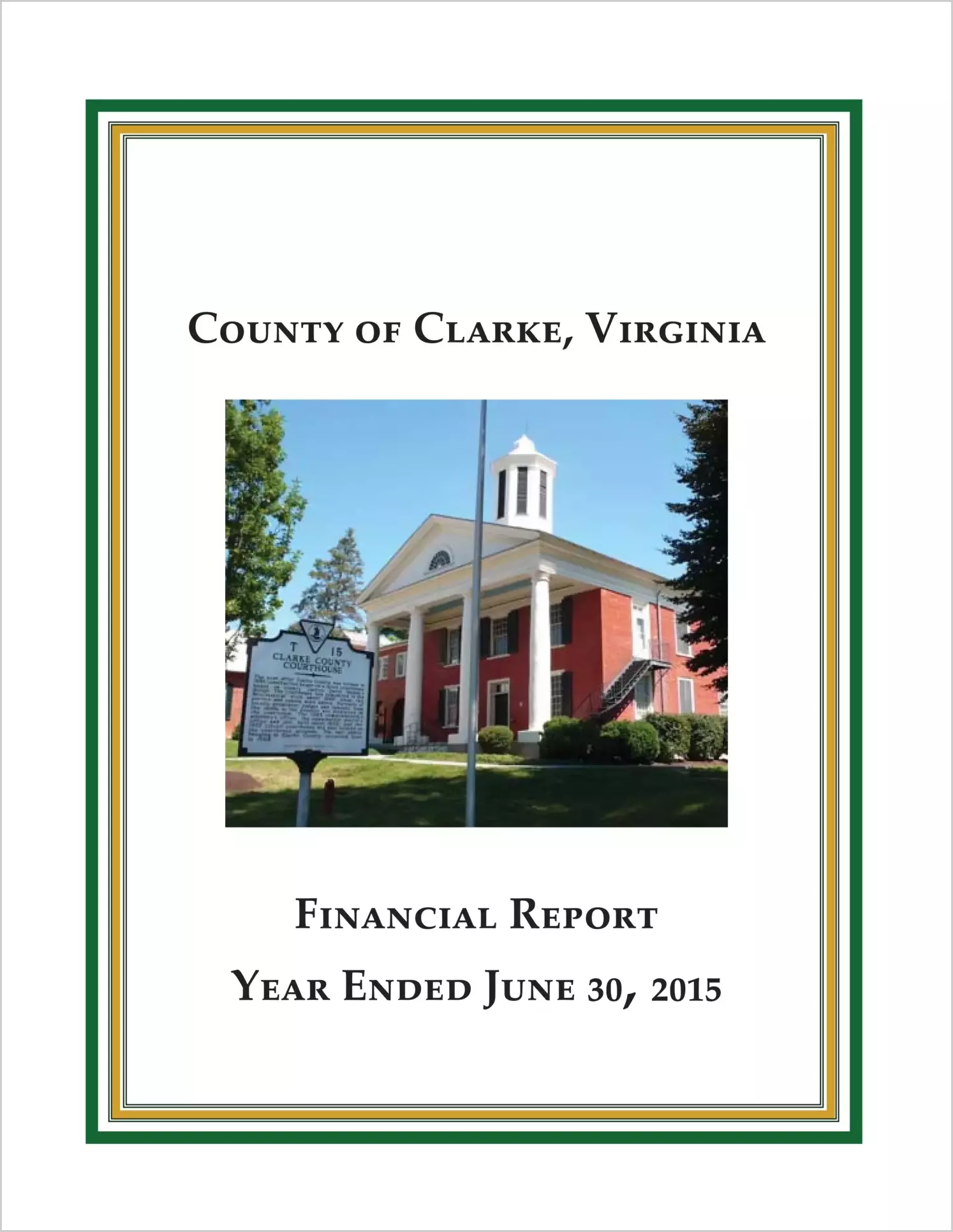2015 Annual Financial Report for County of Clarke