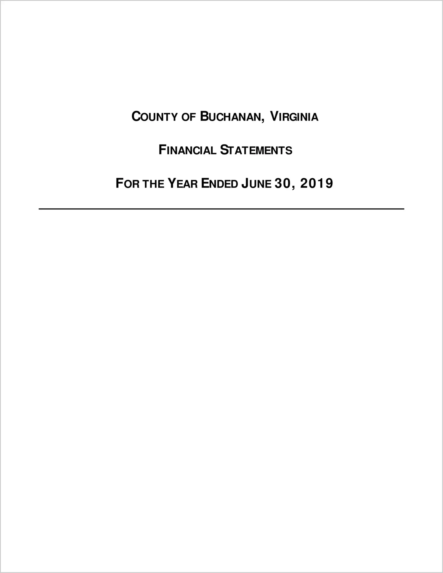 2019 Annual Financial Report for County of Buchanan