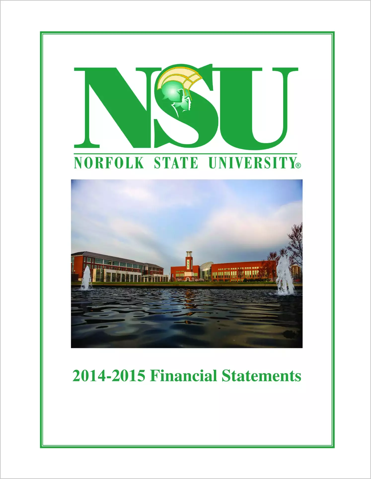 Norfolk State University Financial Statements report on audit for the year ended June 30, 2015