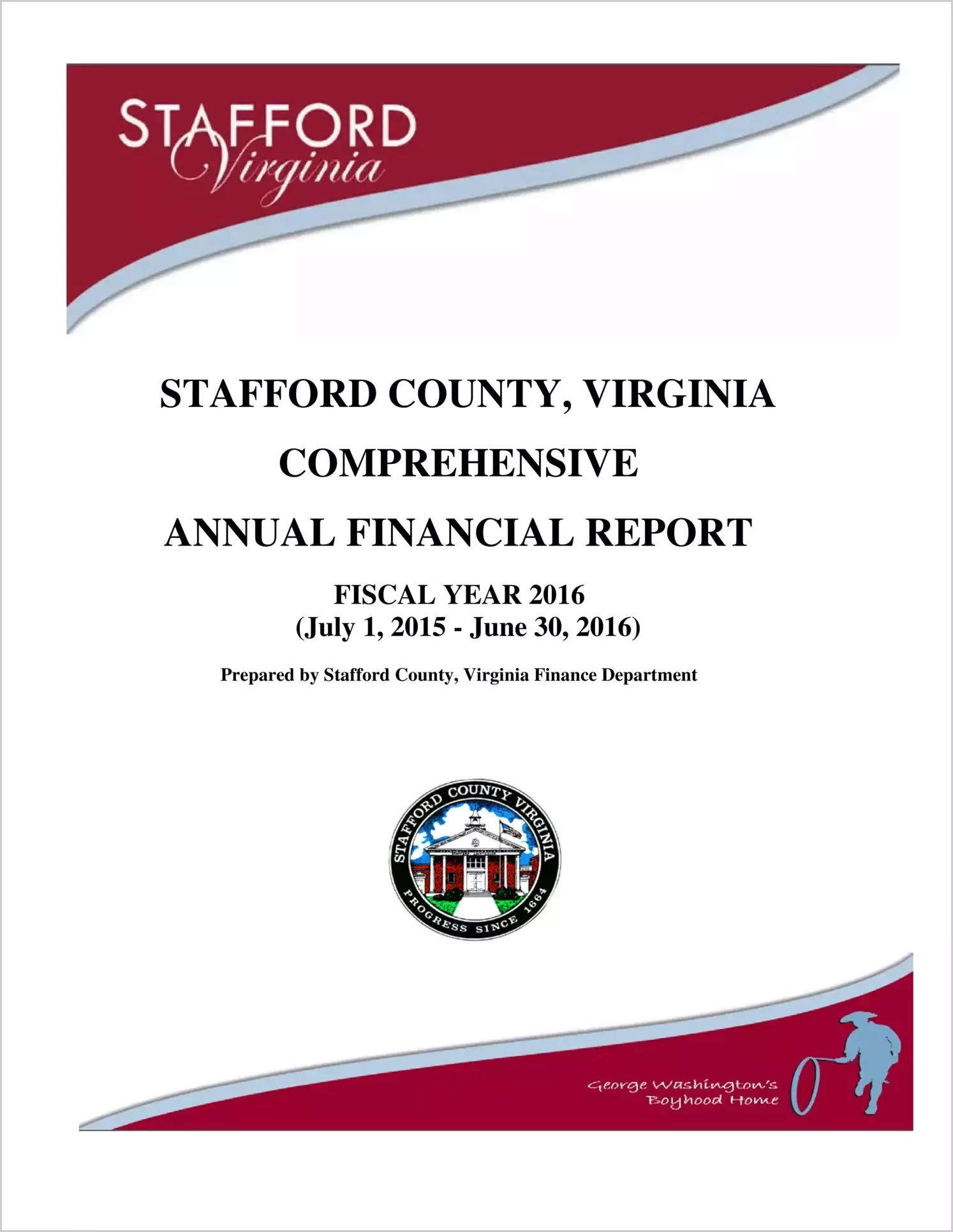 2016 Annual Financial Report for County of Stafford