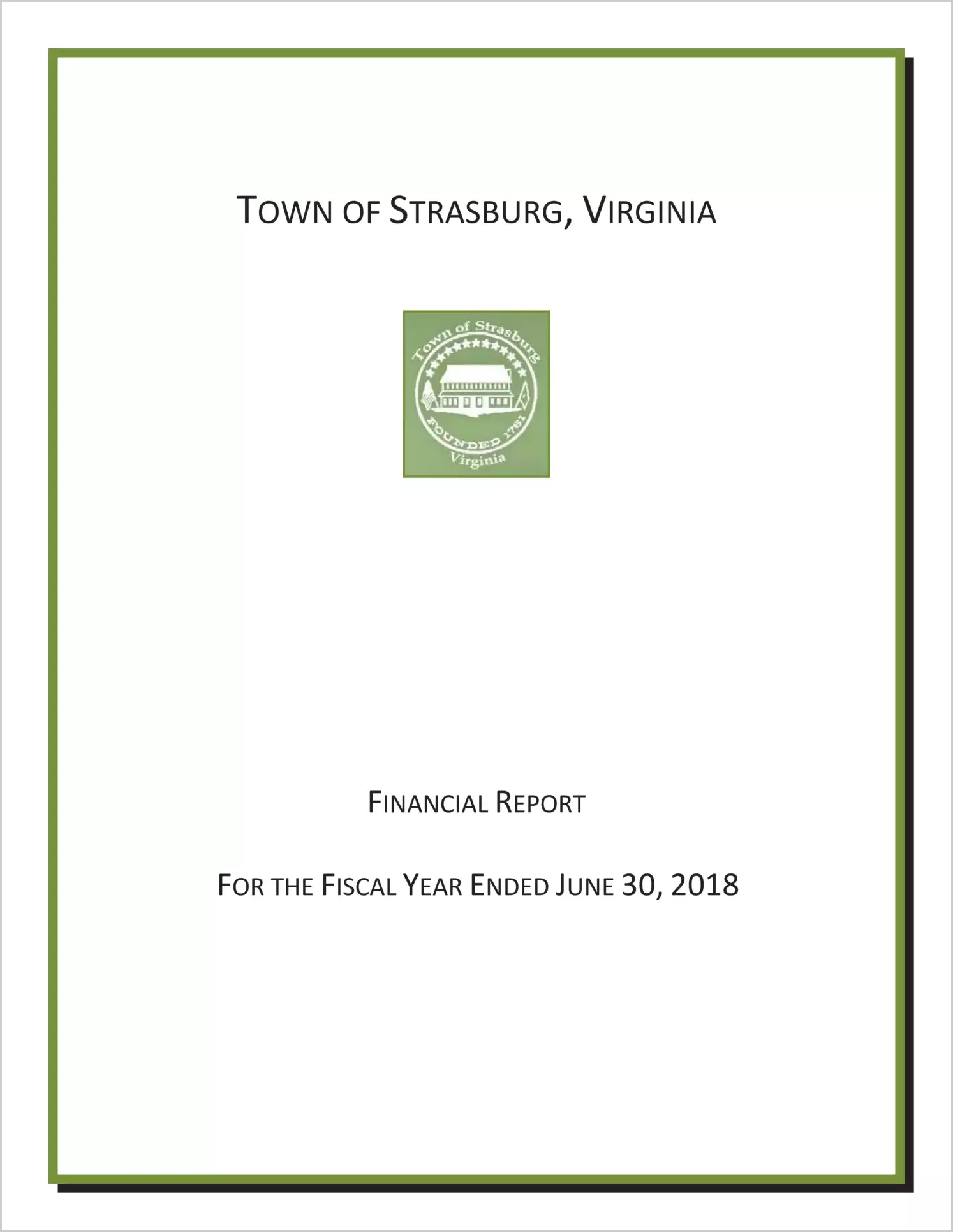 2018 Annual Financial Report for Town of Strasburg