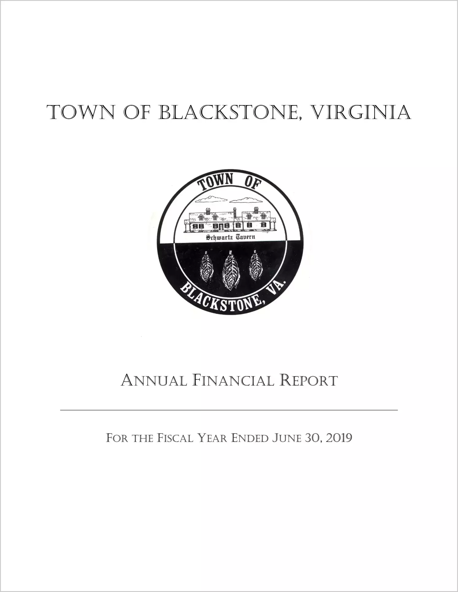 2019 Annual Financial Report for Town of Blackstone