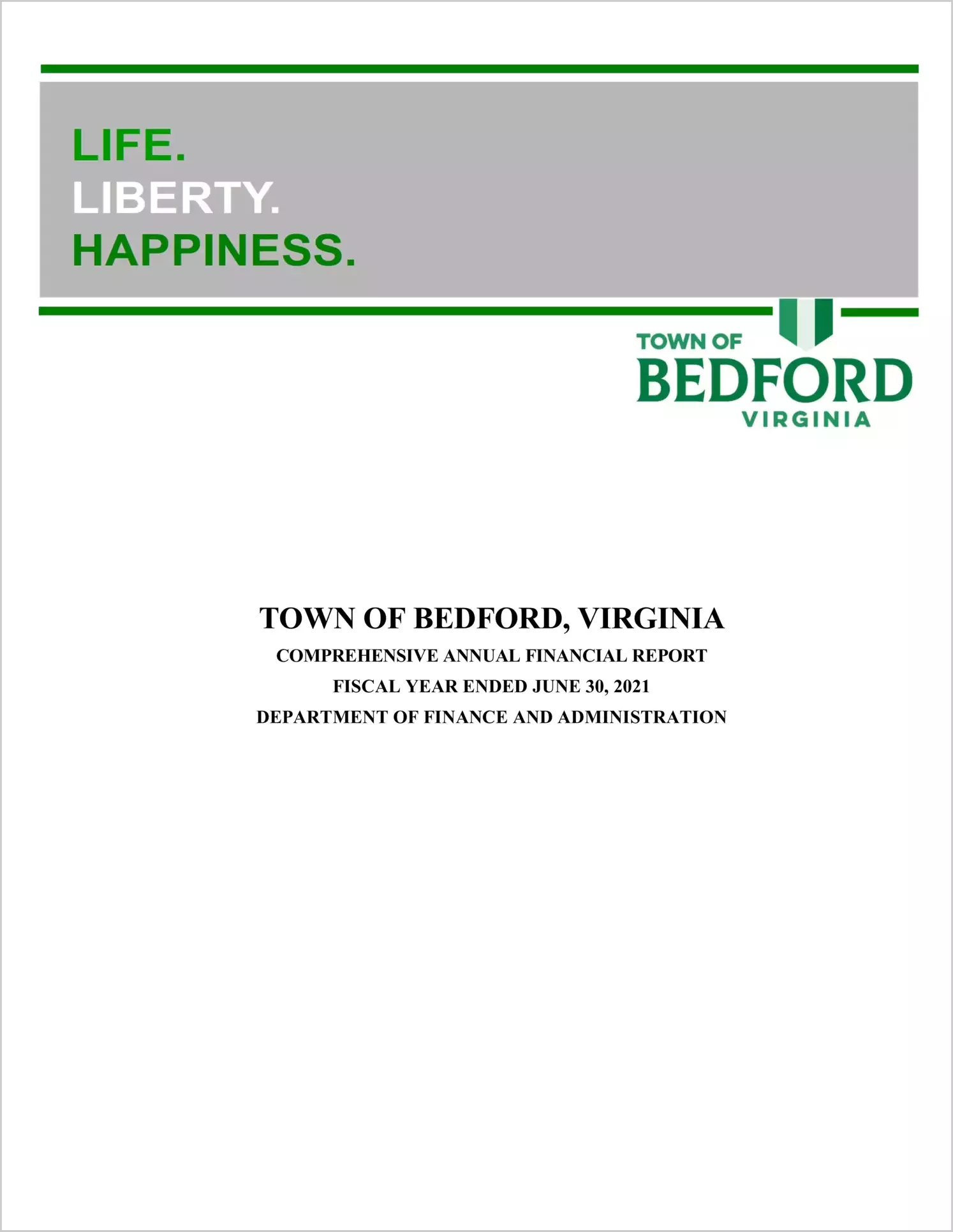 2021 Annual Financial Report for Town of Bedford