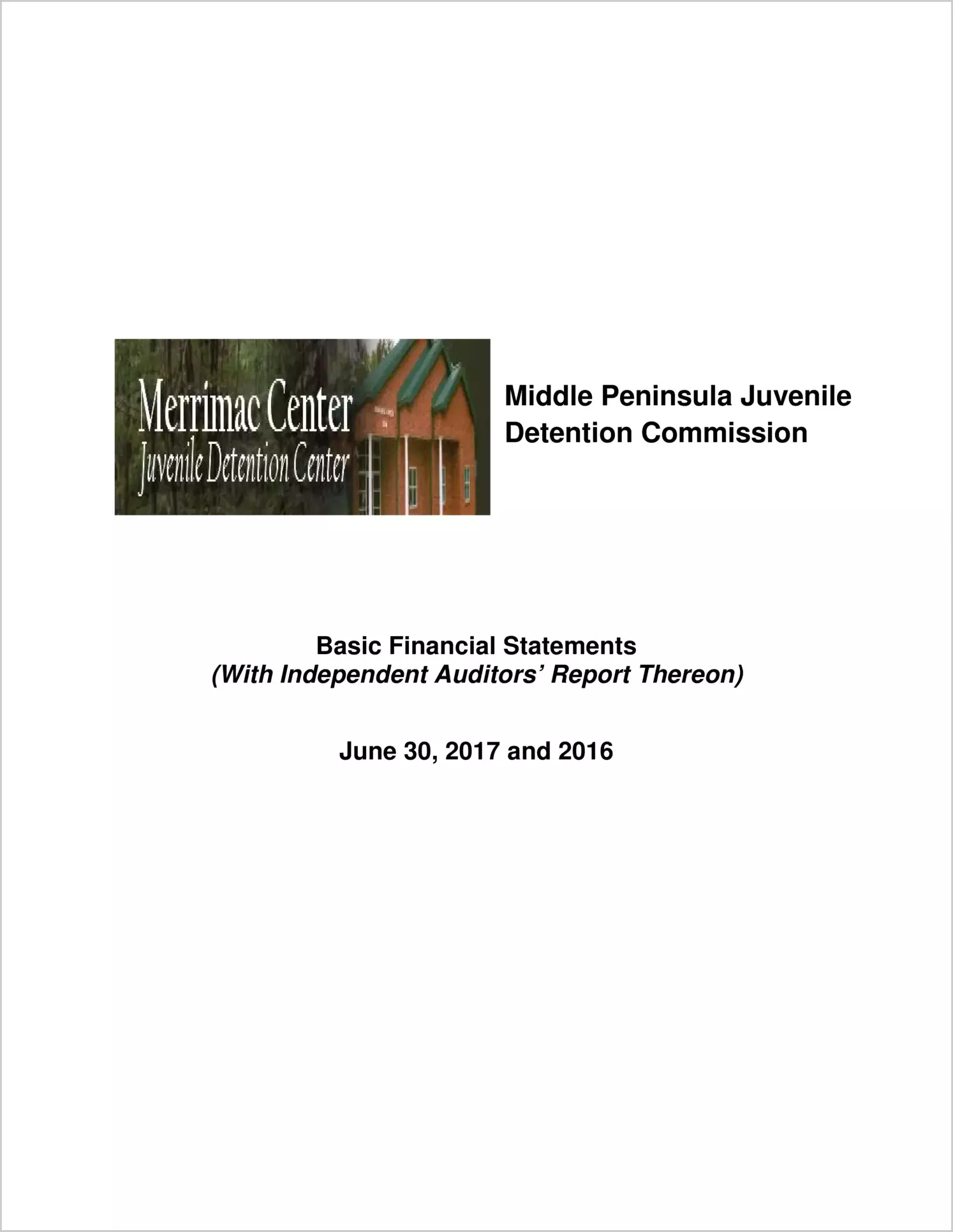 2017 ABC/Other Annual Financial Report  for Middle Peninsula Juvenile Detention Commission