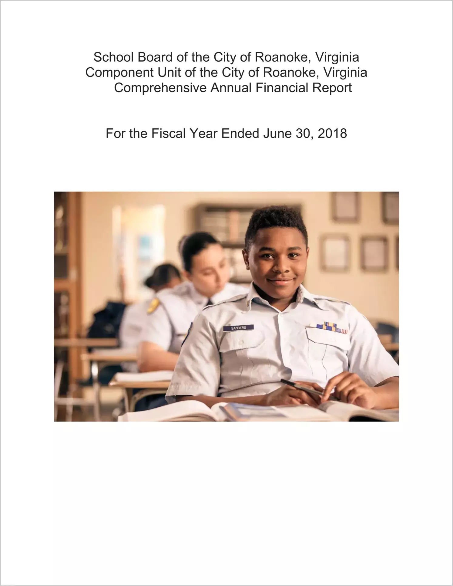 2018 Public Schools Annual Financial Report for City of Roanoke