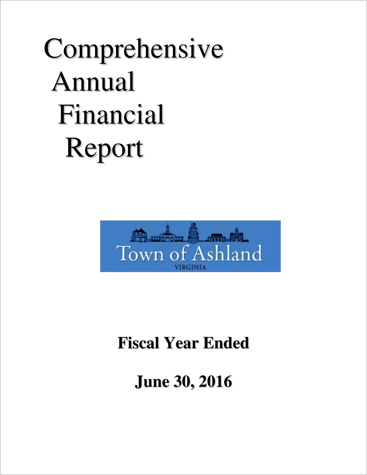 2016 Annual Financial Report for Town of Ashland