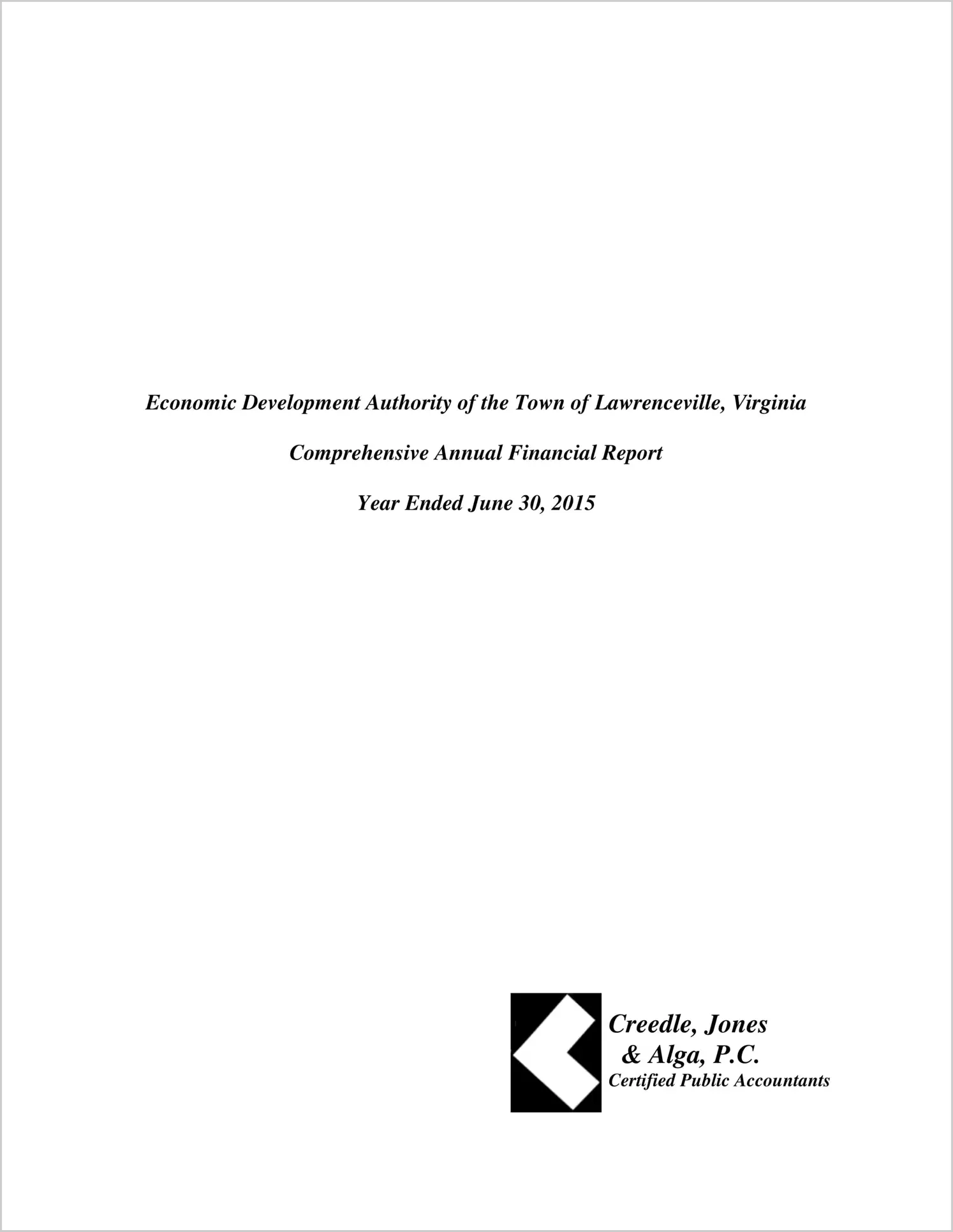 2015 ABC/Other Annual Financial Report  for Lawrenceville Economic Development Authority