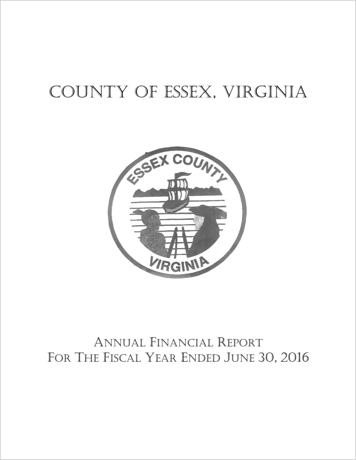 2016 Annual Financial Report for County of Essex