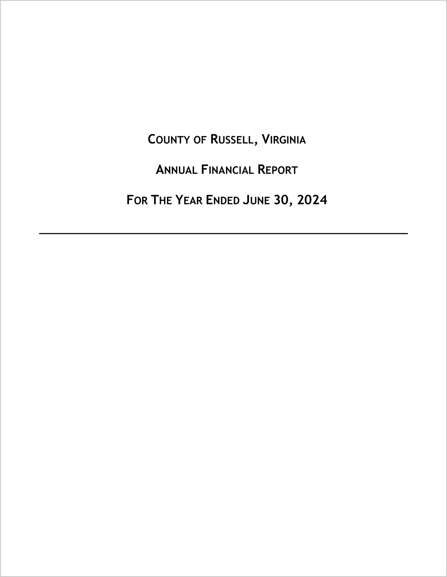 2024 Annual Financial Report for County of Russell