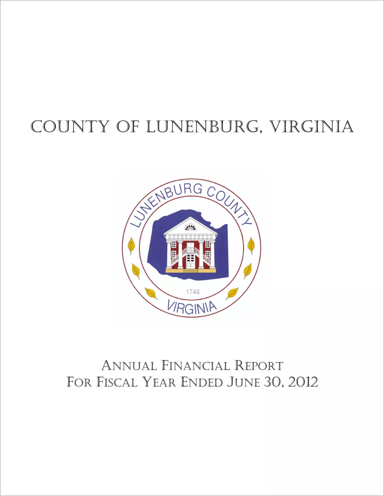 2012 Annual Financial Report for County of Lunenburg