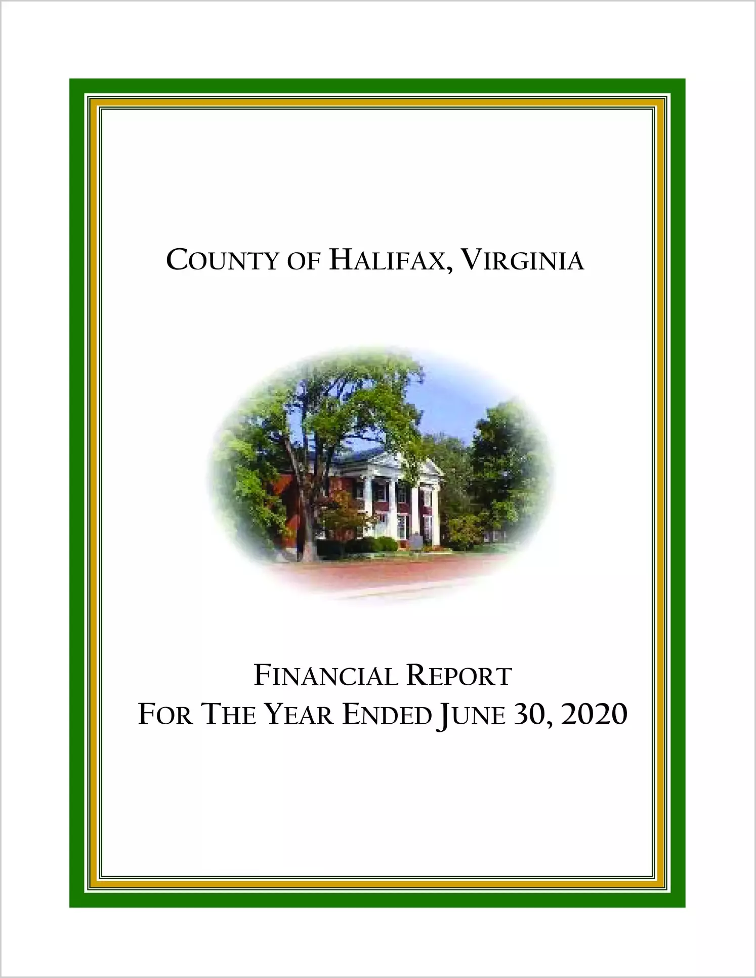 2020 Annual Financial Report for County of Halifax
