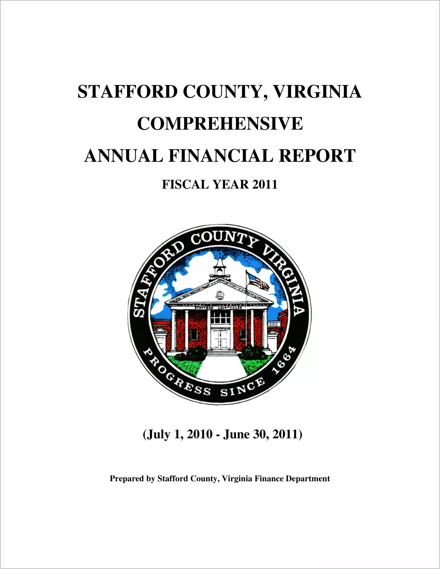 2011 Annual Financial Report for County of Stafford