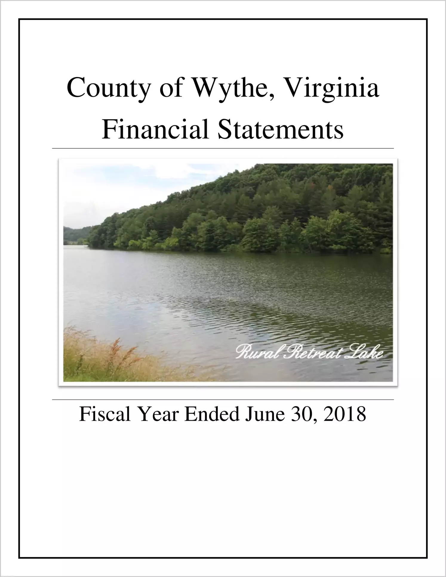 2018 Annual Financial Report for County of Wythe