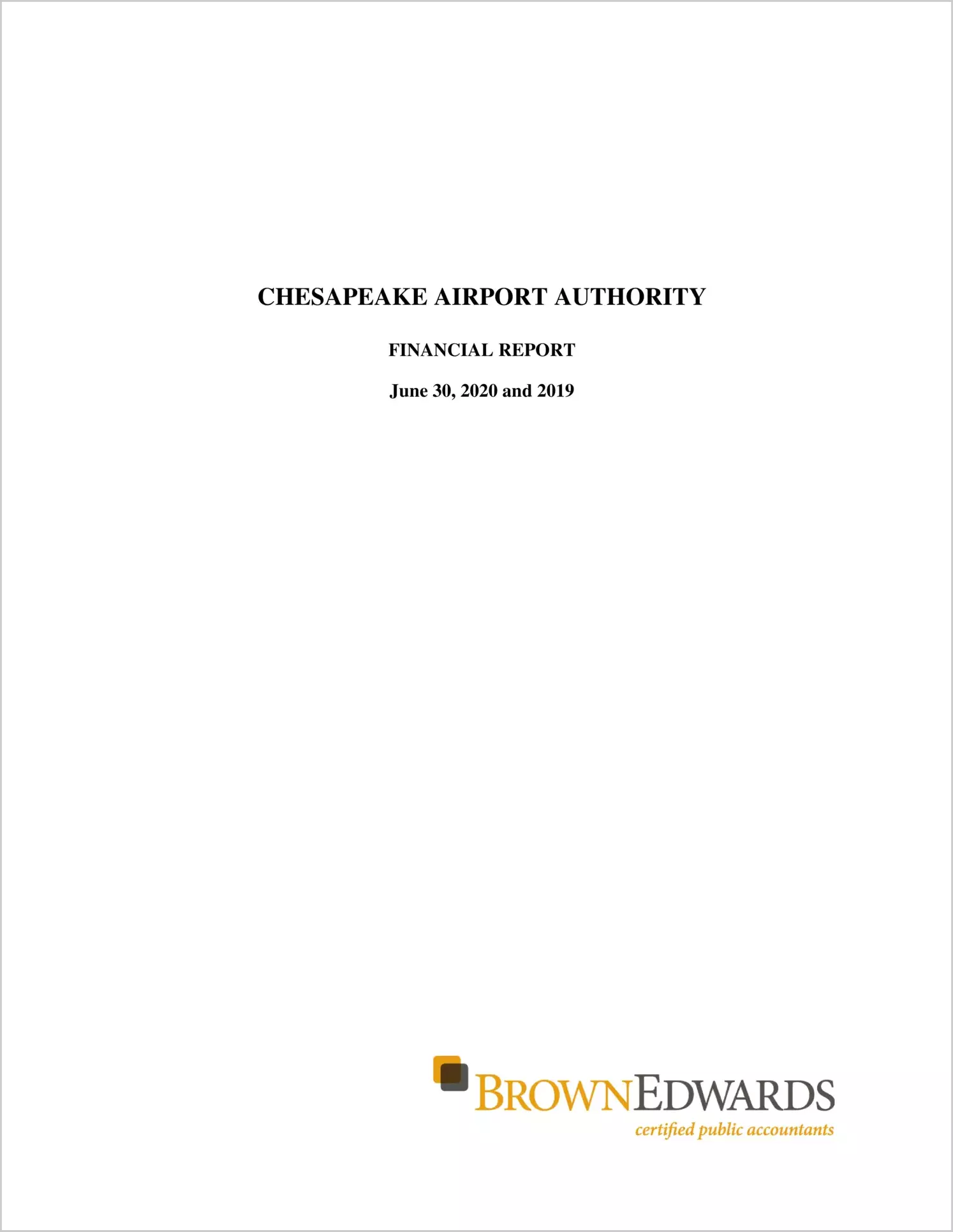 2020 ABC/Other Annual Financial Report  for Chesapeake Airport Authority