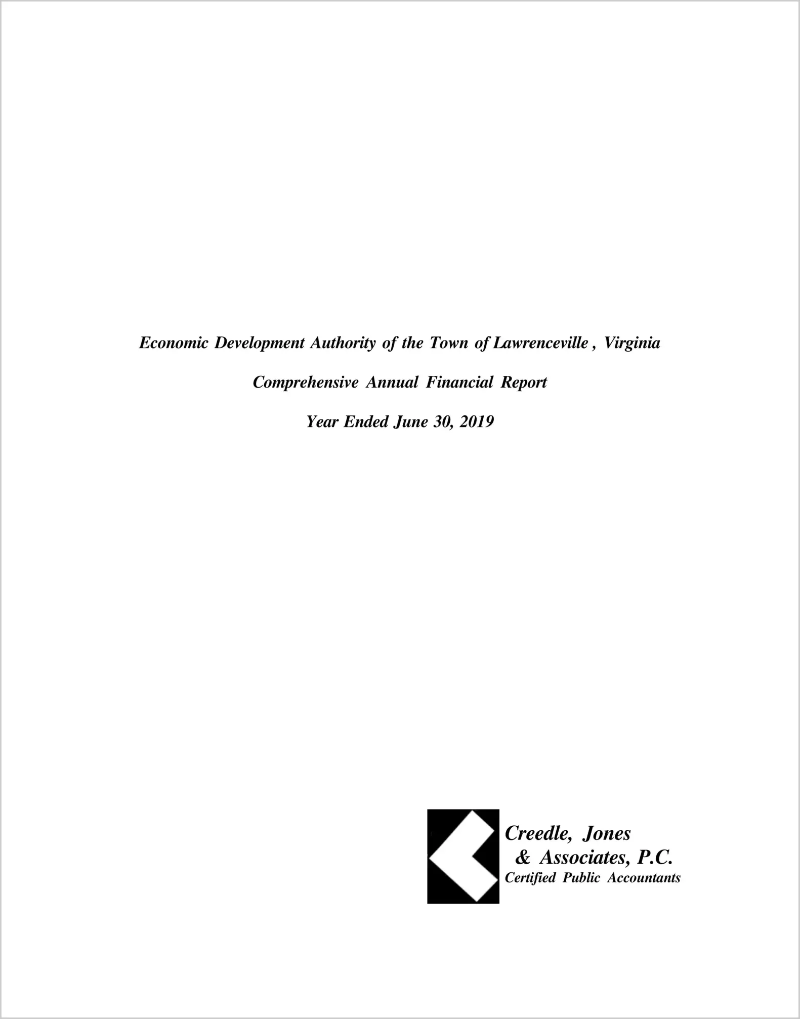 2019 ABC/Other Annual Financial Report  for Lawrenceville Economic Development Authority