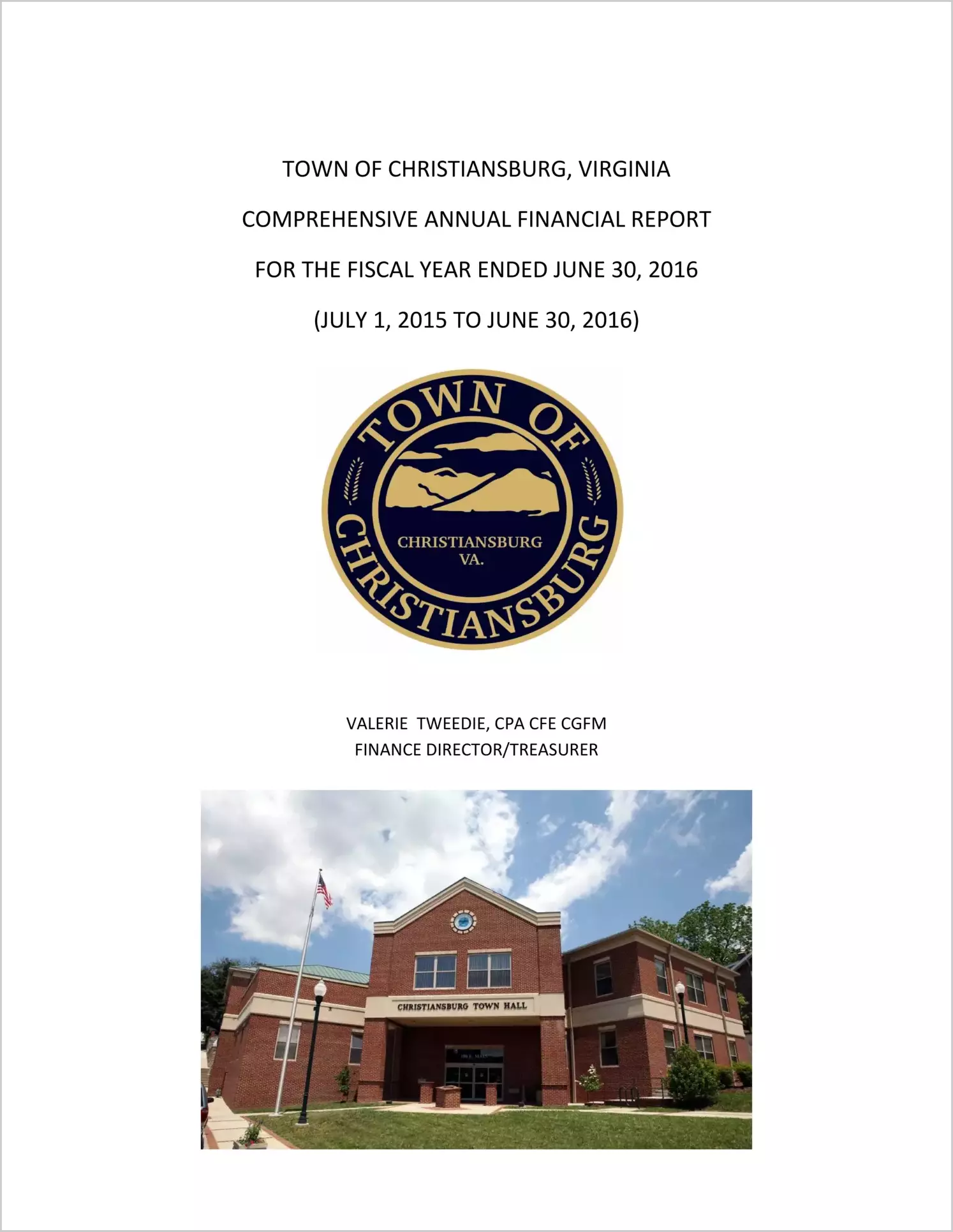 2016 Annual Financial Report for Town of Christiansburg