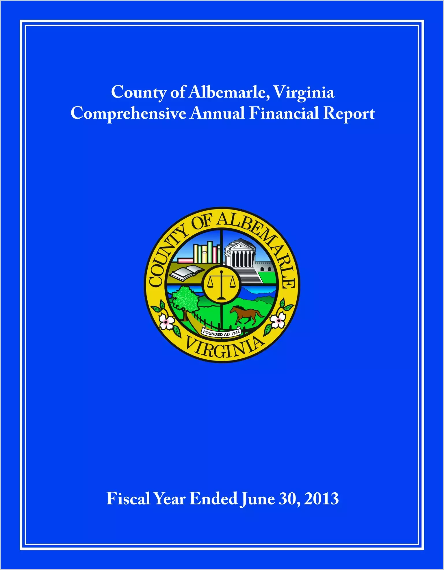 2013 Annual Financial Report for County of Albemarle