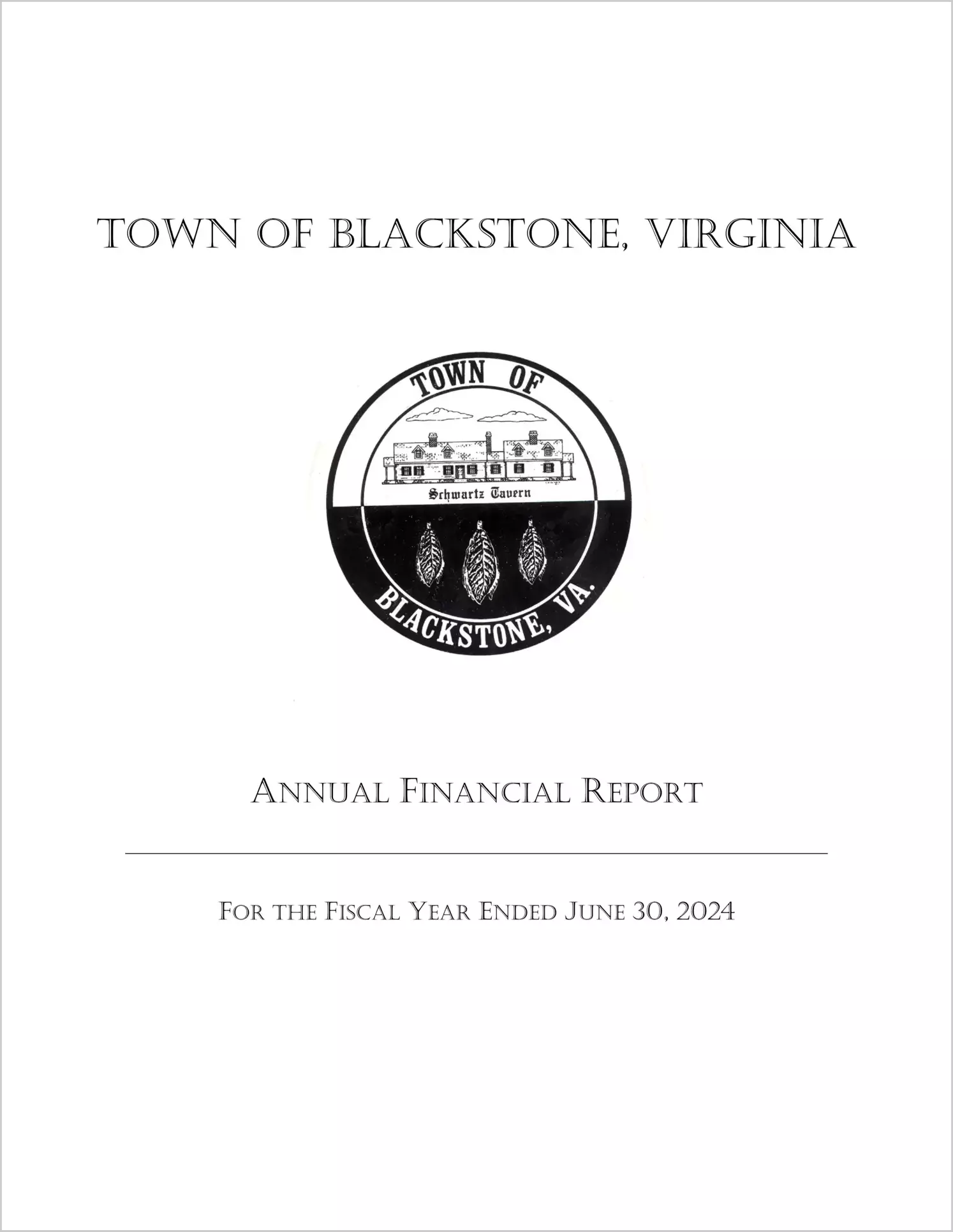 preview of 2024 Annual Financial Report for Town of Blackstone