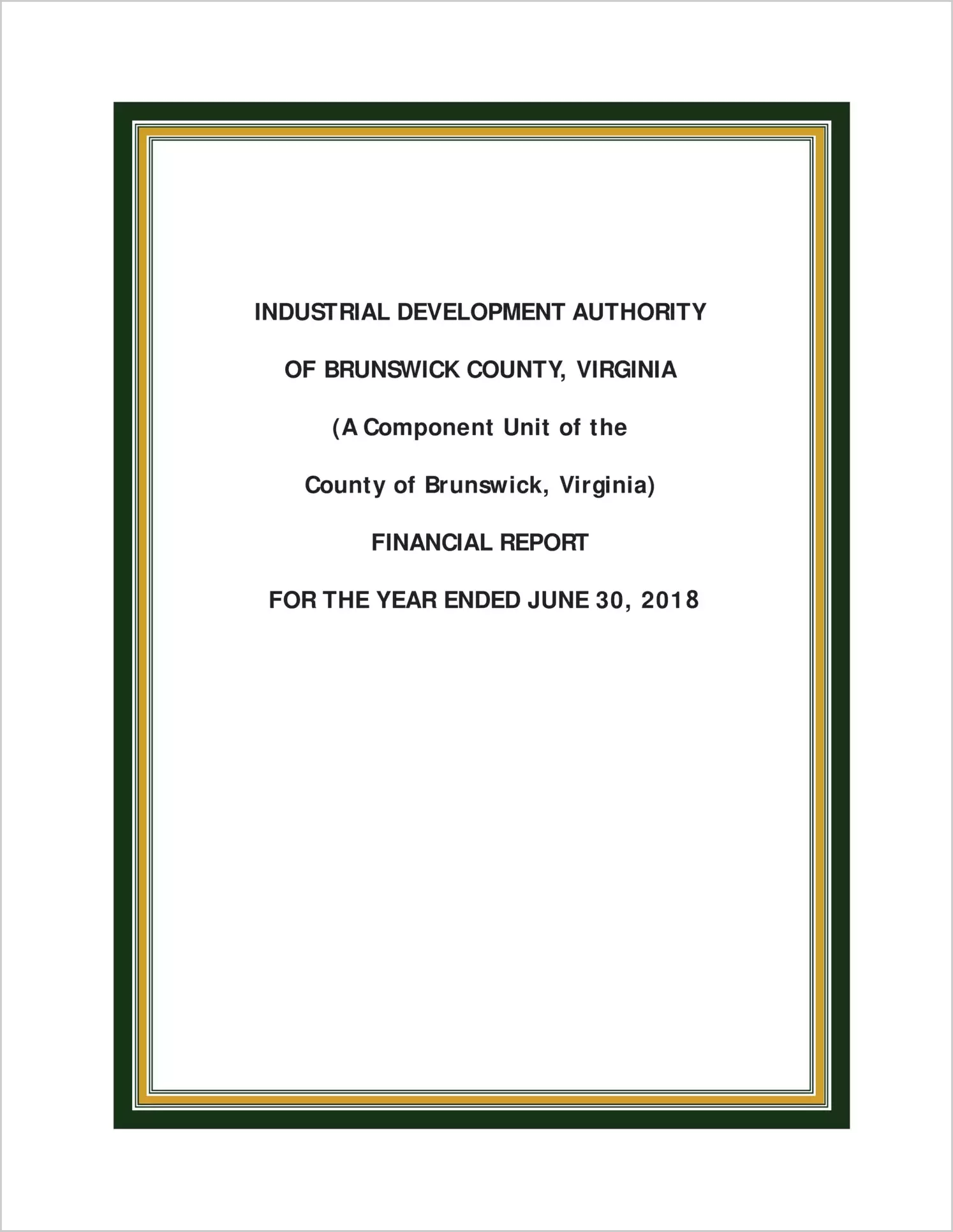 2018 ABC/Other Annual Financial Report  for Brunswick Industrial Development Authority