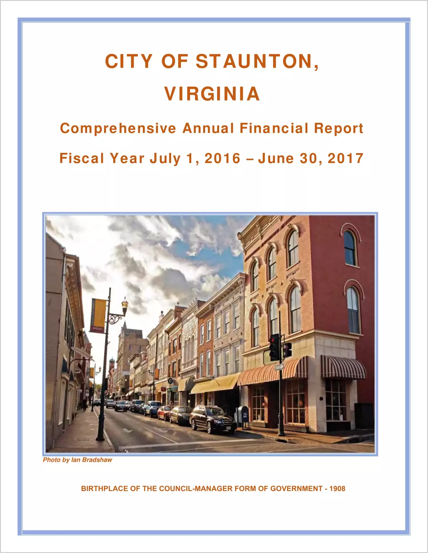 2017 Annual Financial Report for City of Staunton
