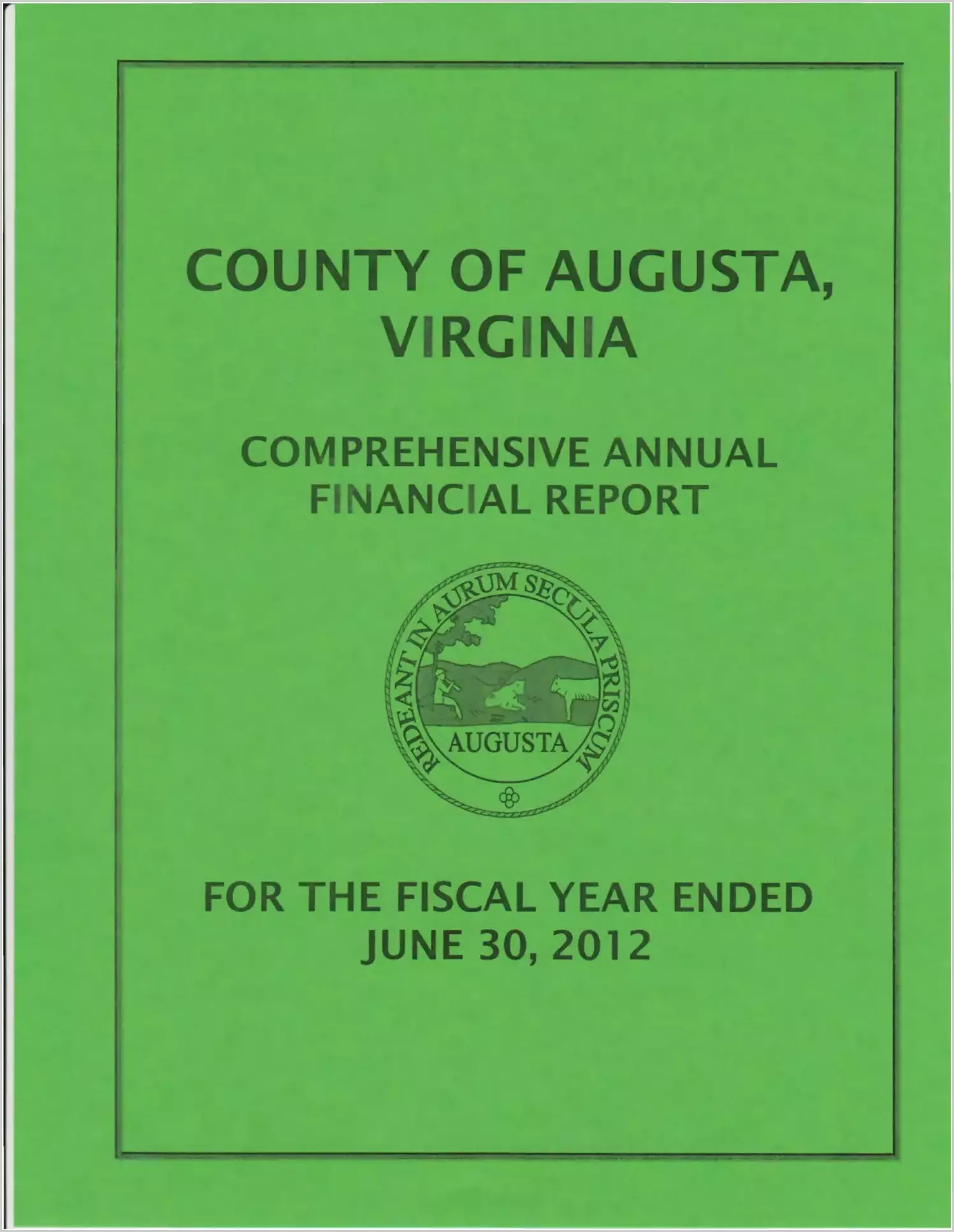2012 Annual Financial Report for County of Augusta