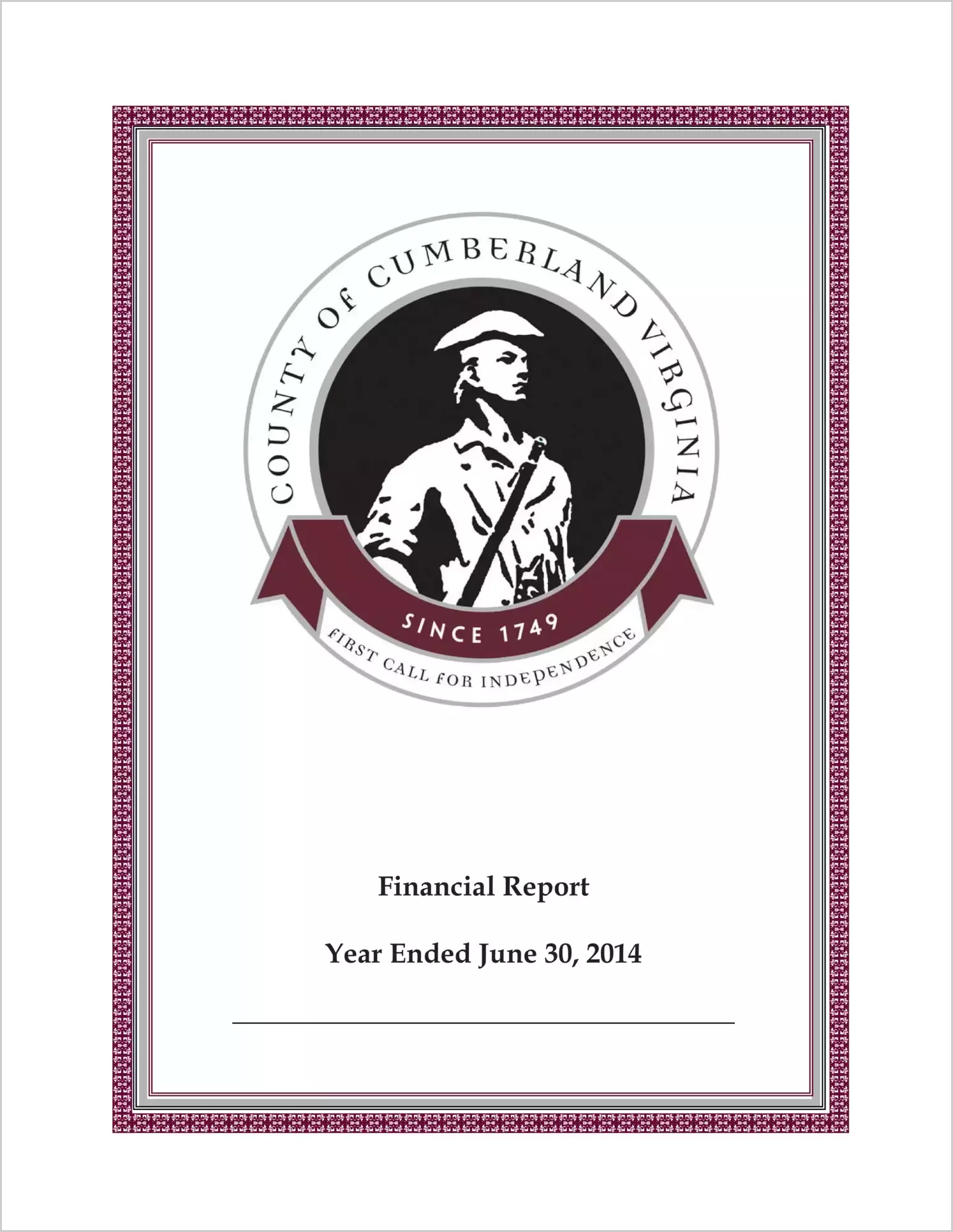 2014 Annual Financial Report for County of Cumberland