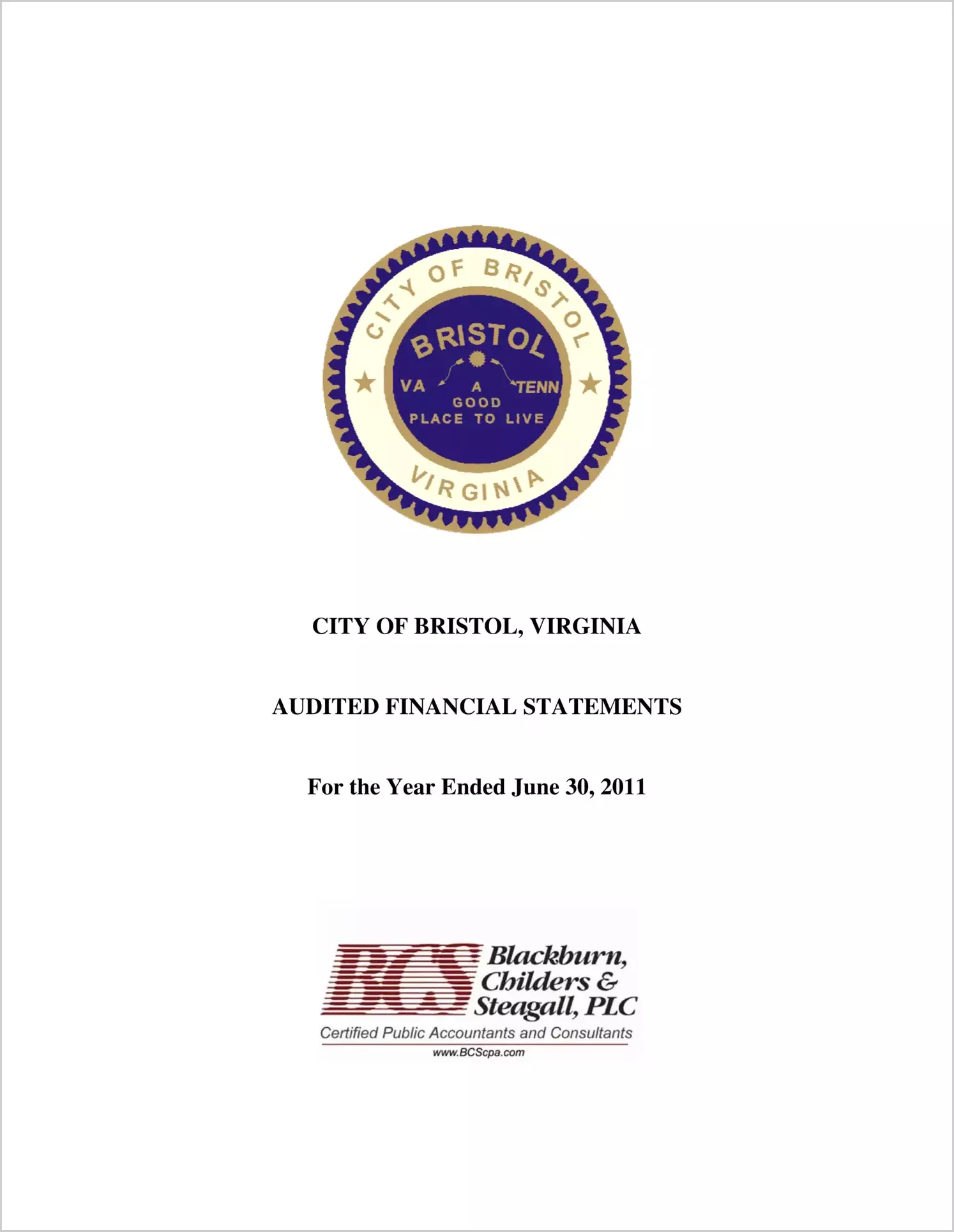 2011 Annual Financial Report for City of Bristol