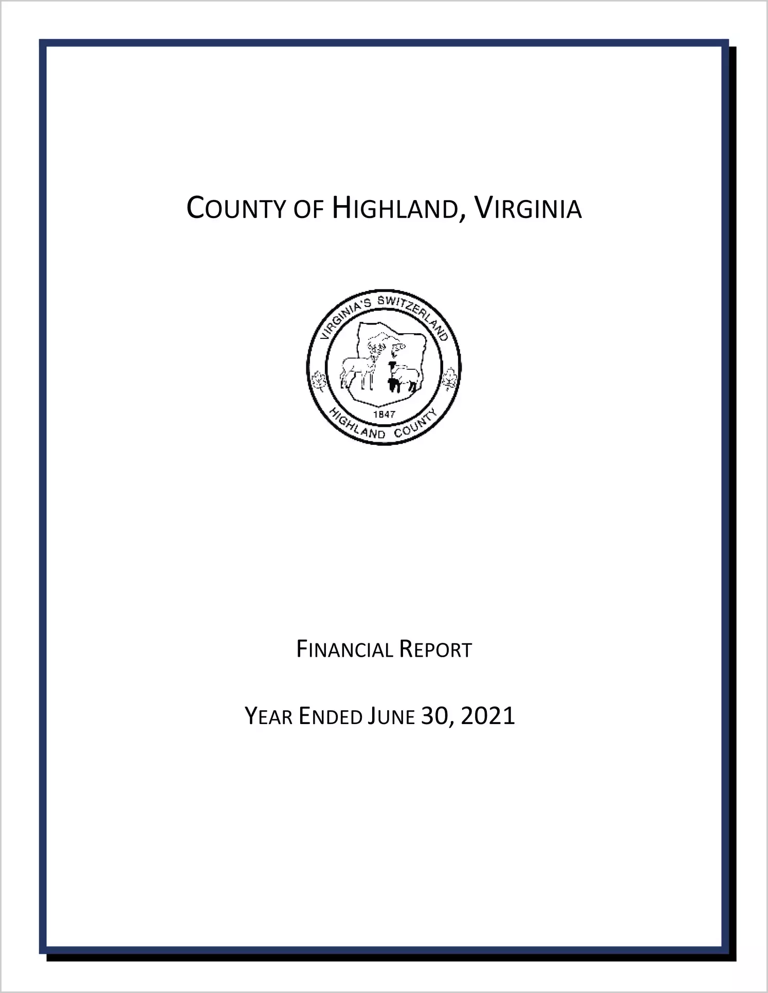 2021 Annual Financial Report for County of Highland