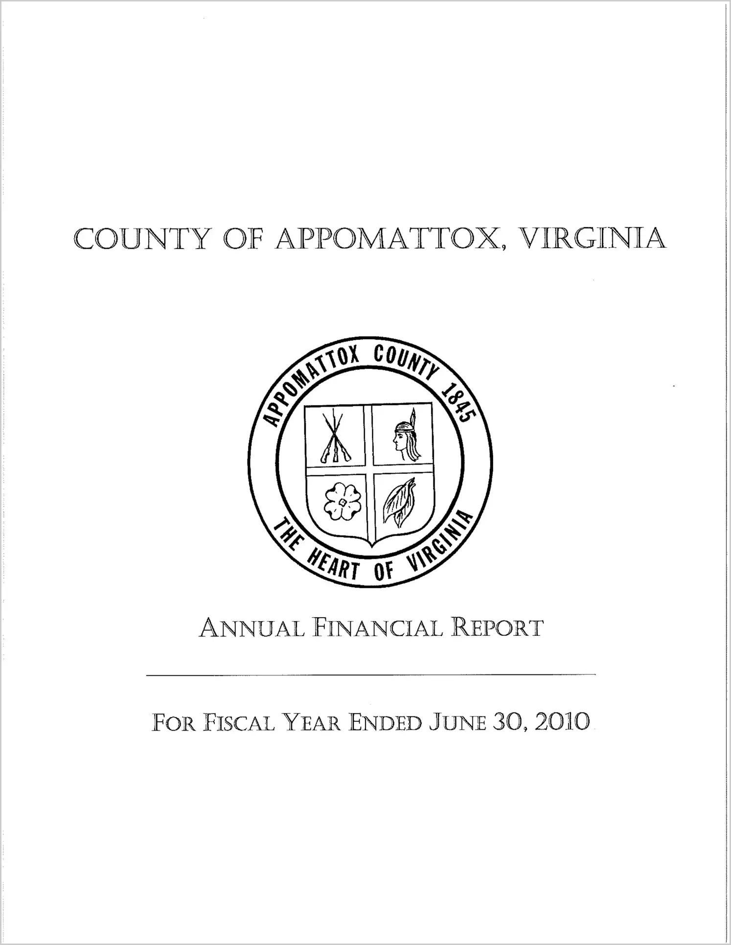 2010 Annual Financial Report for County of Appomattox