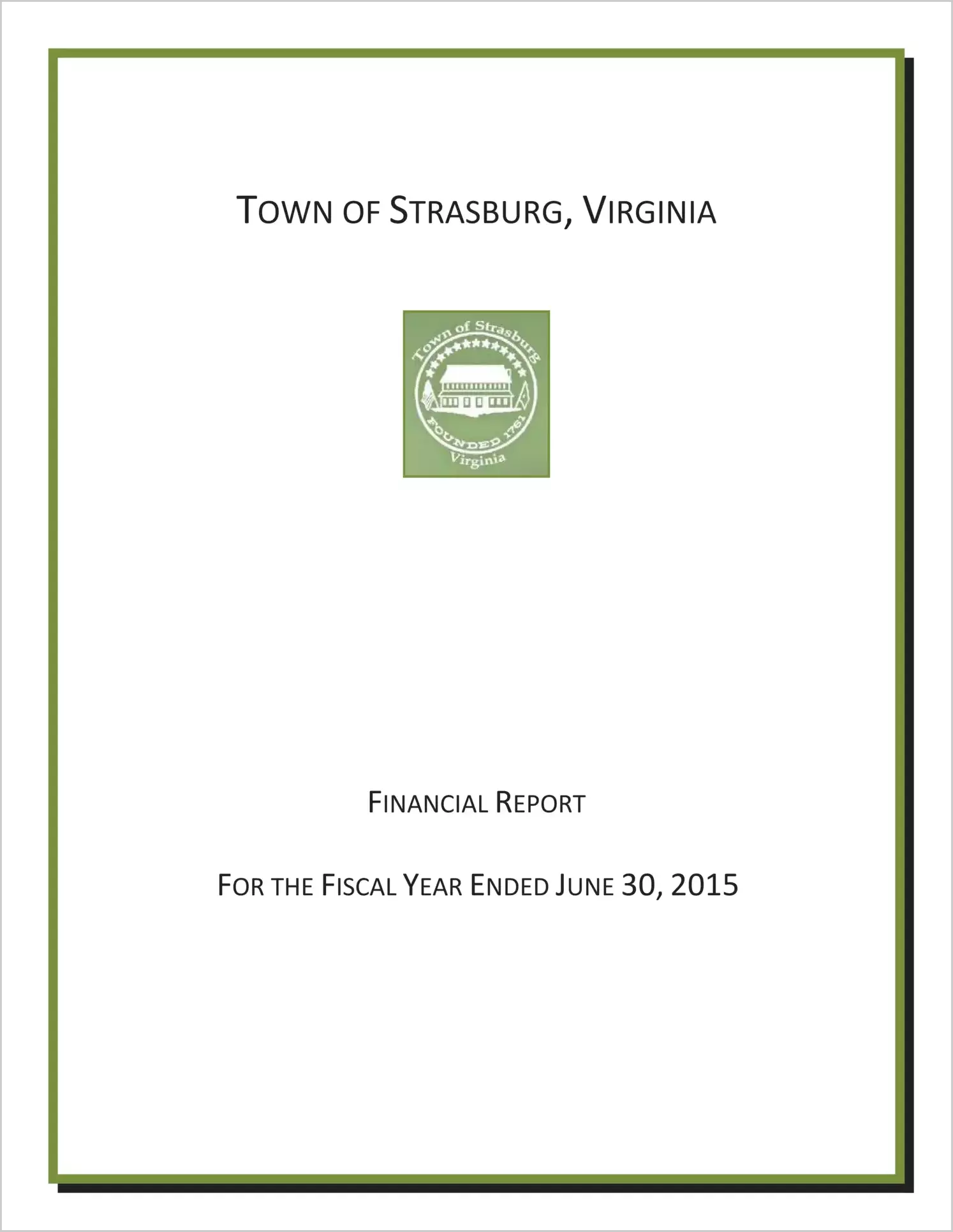 2015 Annual Financial Report for Town of Strasburg