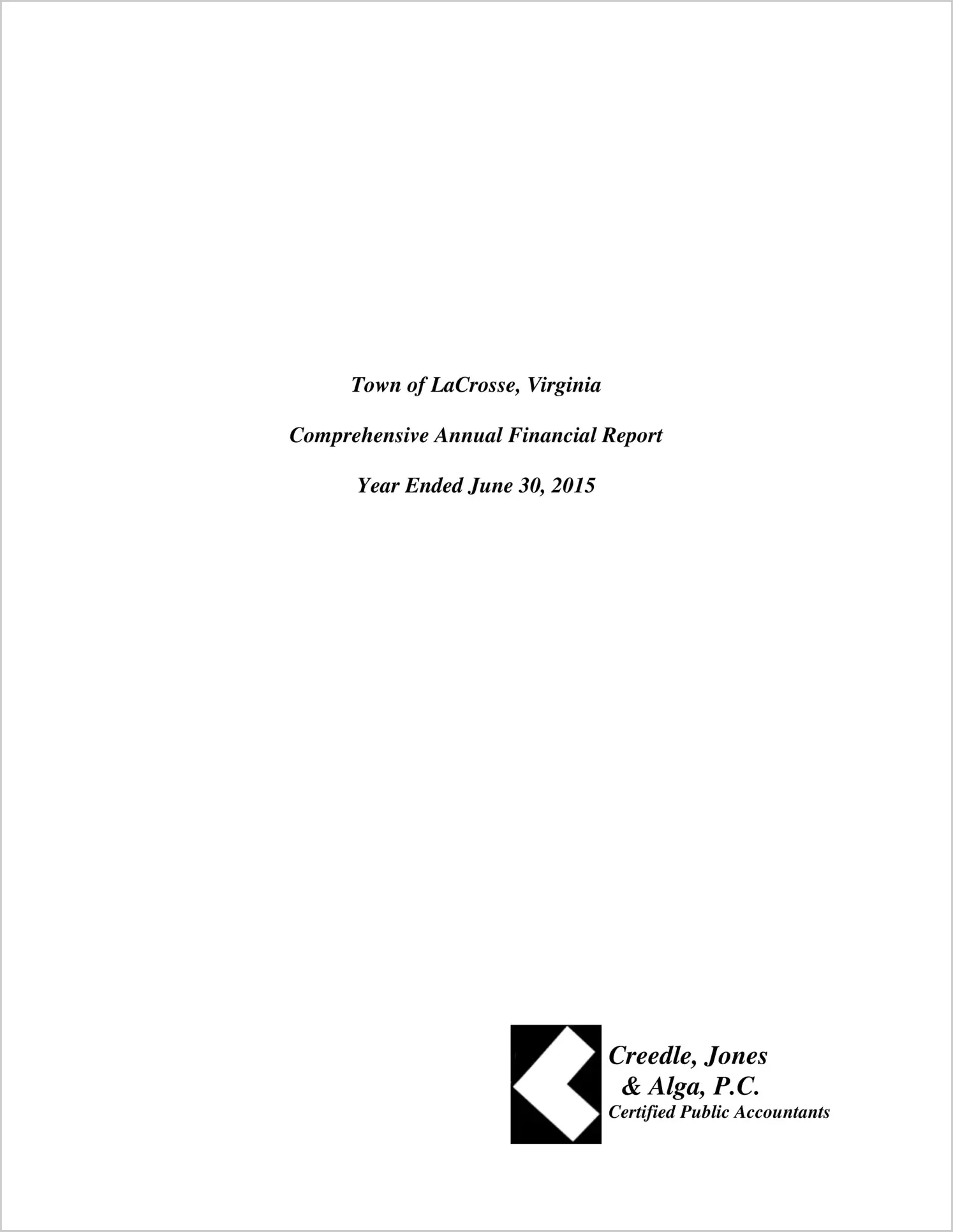 2015 Annual Financial Report for Town of La Crosse