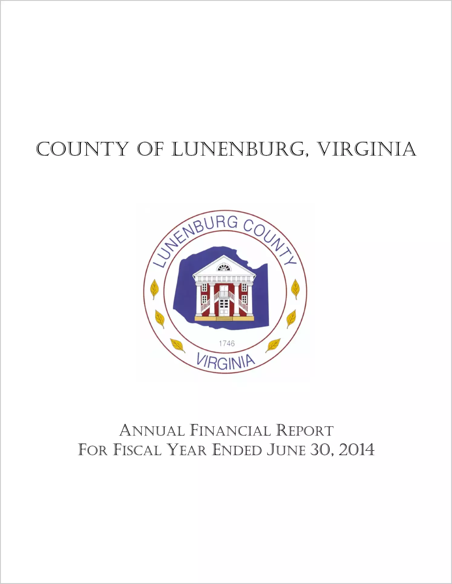 2014 Annual Financial Report for County of Lunenburg