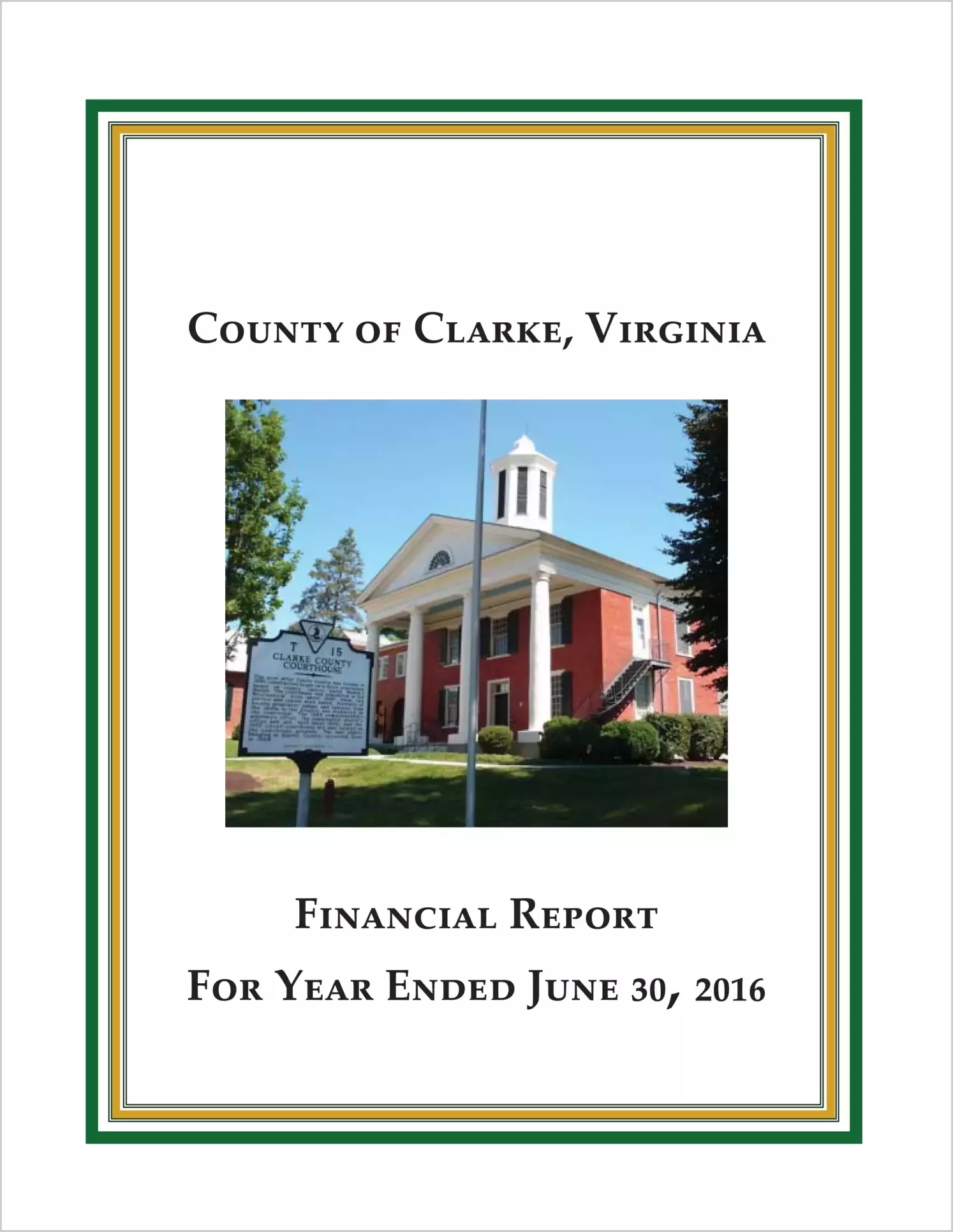 2016 Annual Financial Report for County of Clarke