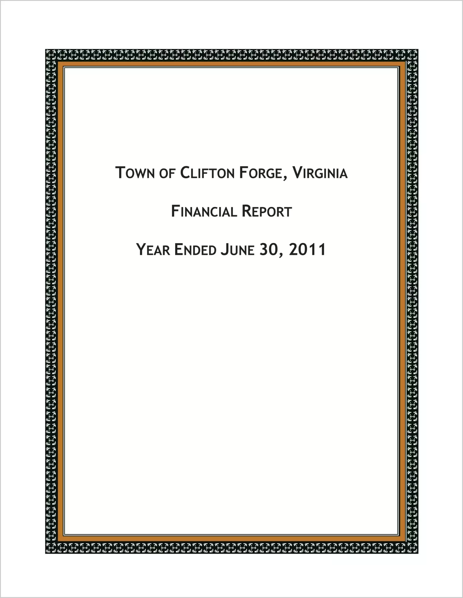 2011 Annual Financial Report for Town of Clifton Forge