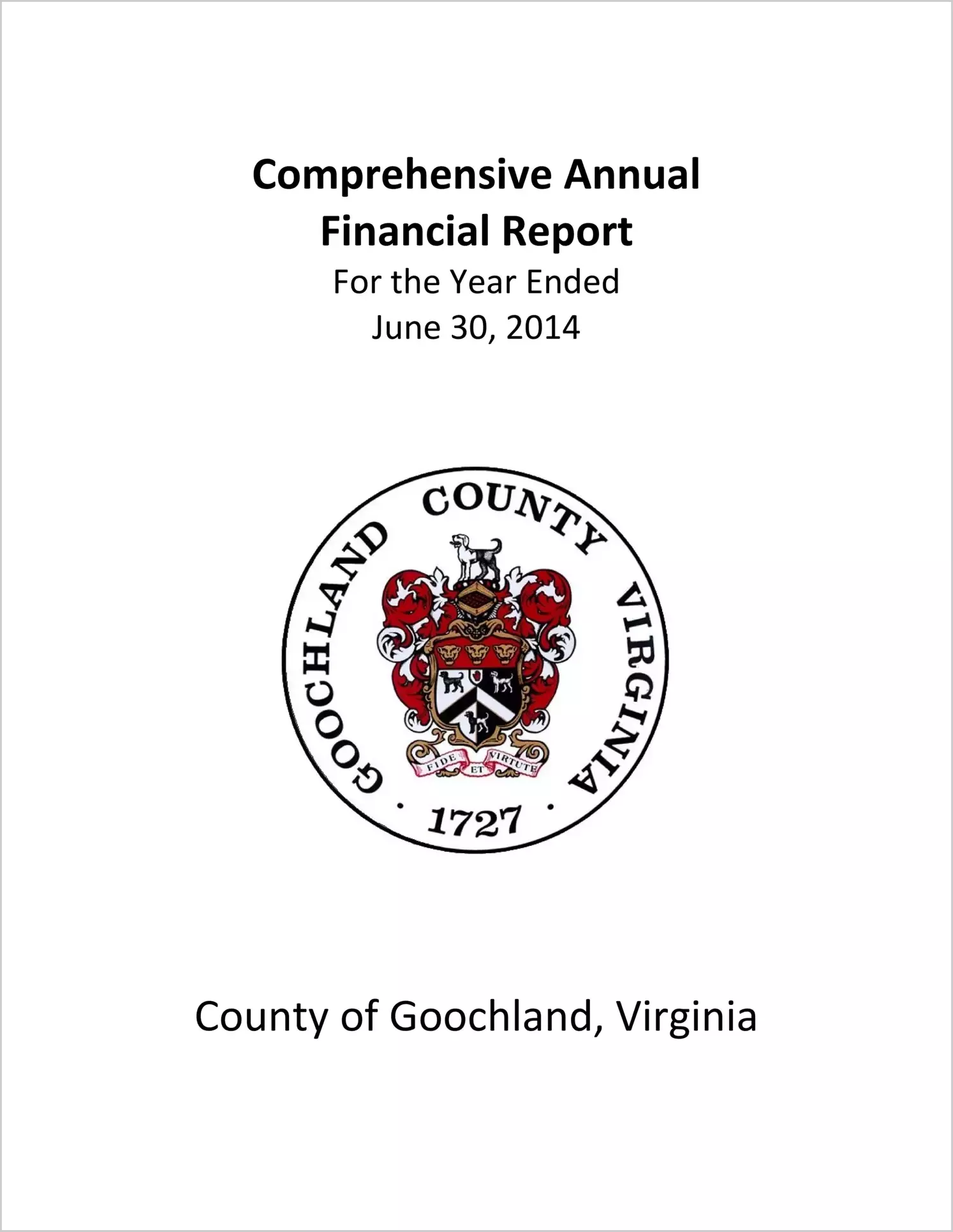 2014 Annual Financial Report for County of Goochland