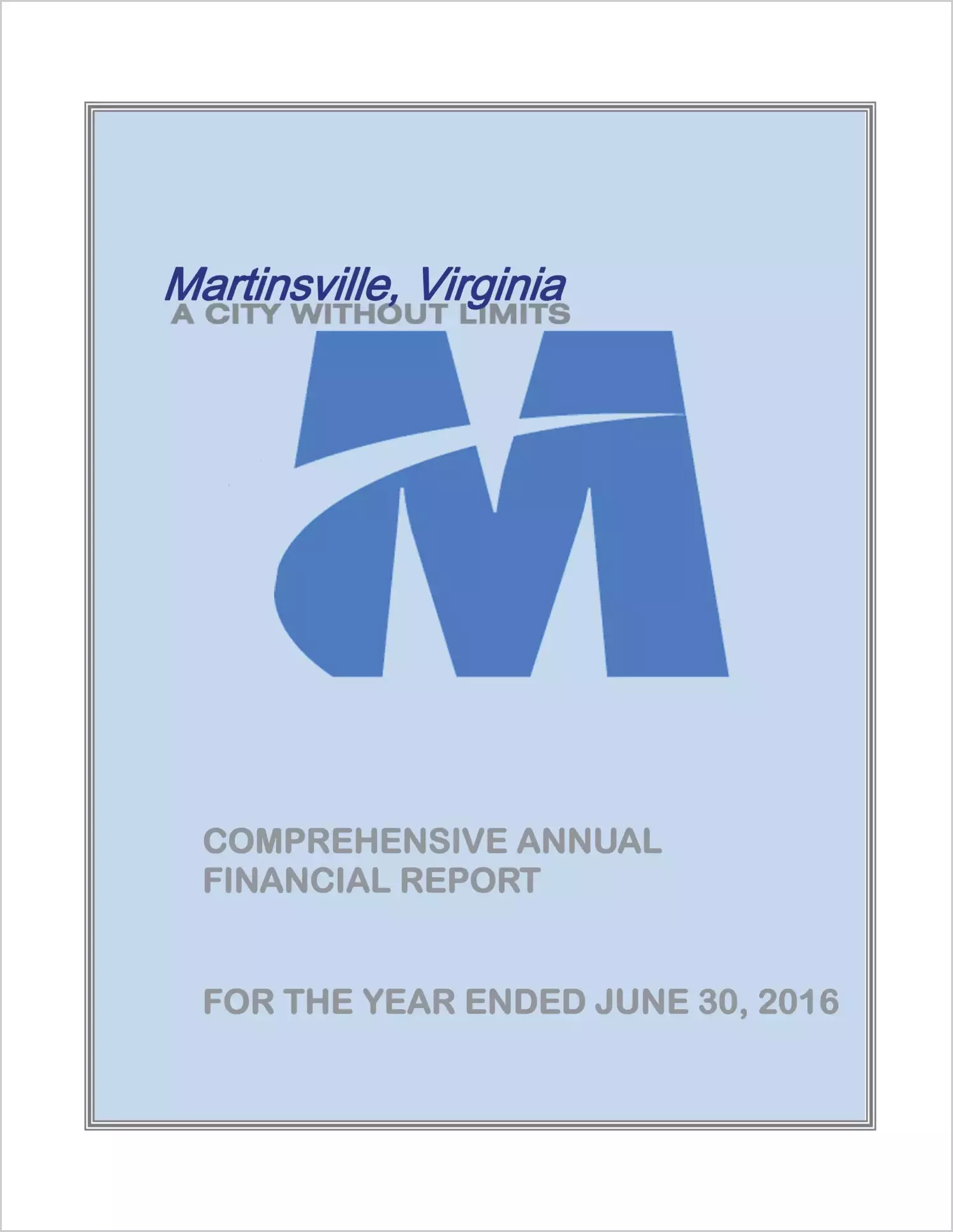 2016 Annual Financial Report for City of Martinsville