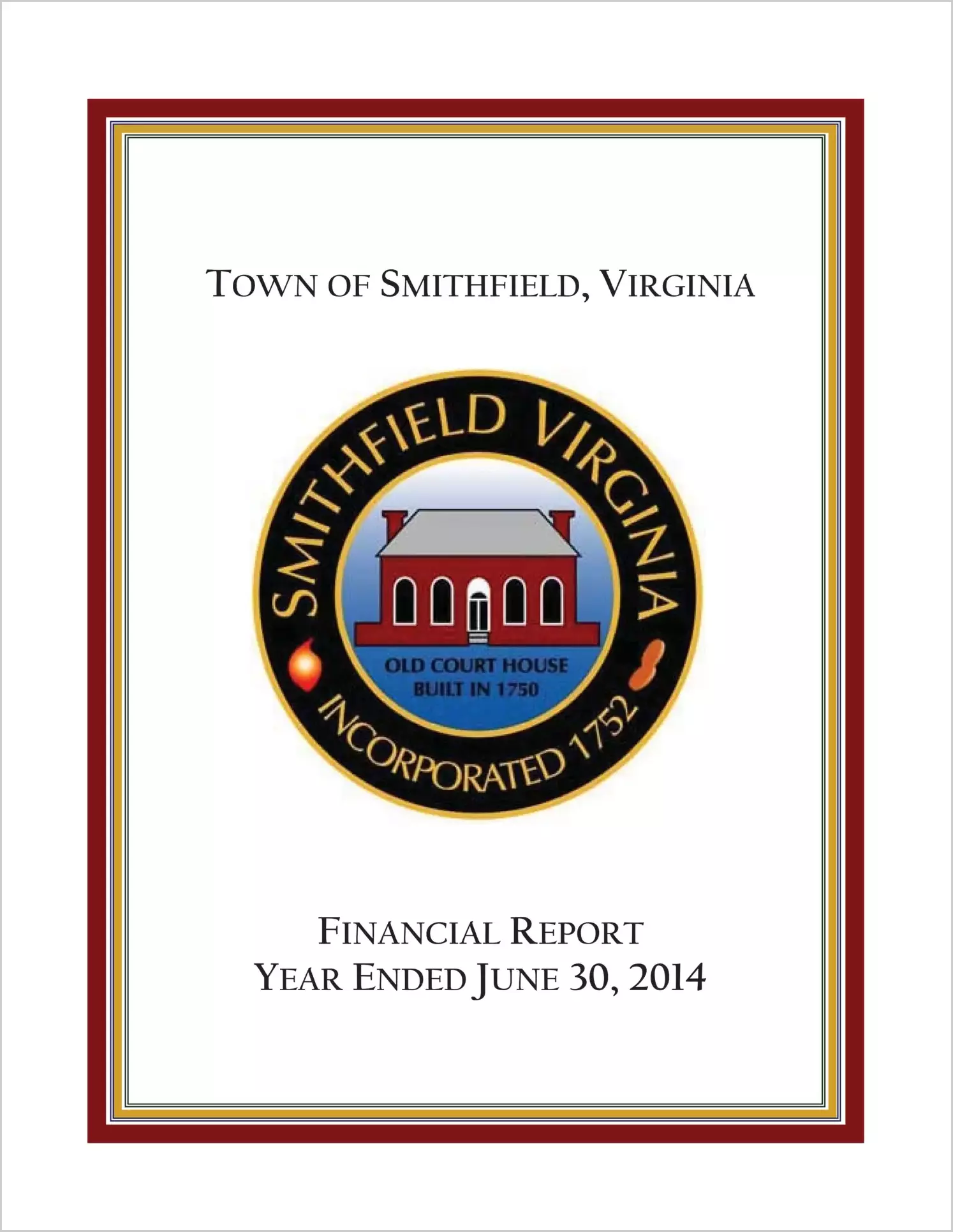 2014 Annual Financial Report for Town of Smithfield