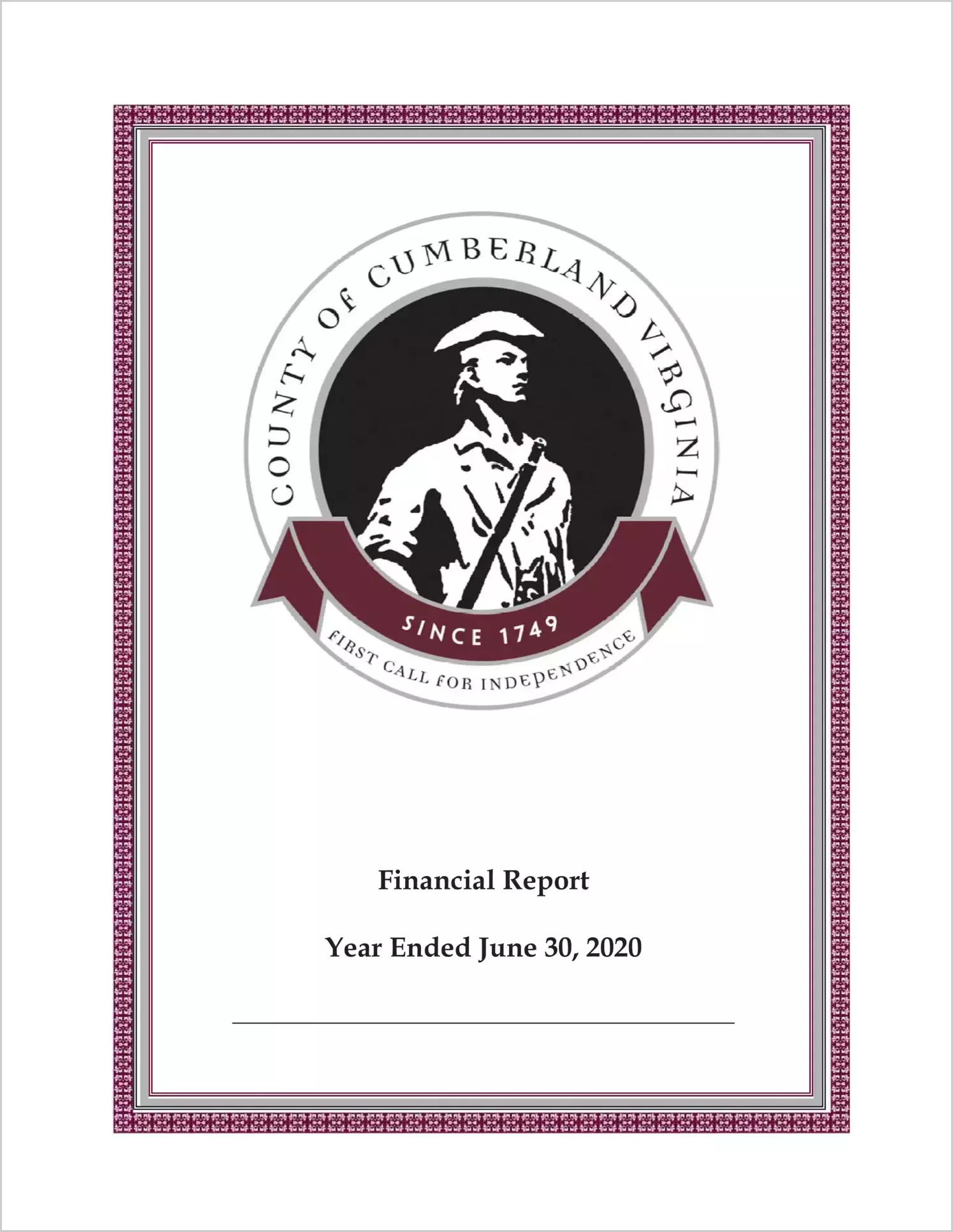 2020 Annual Financial Report for County of Cumberland