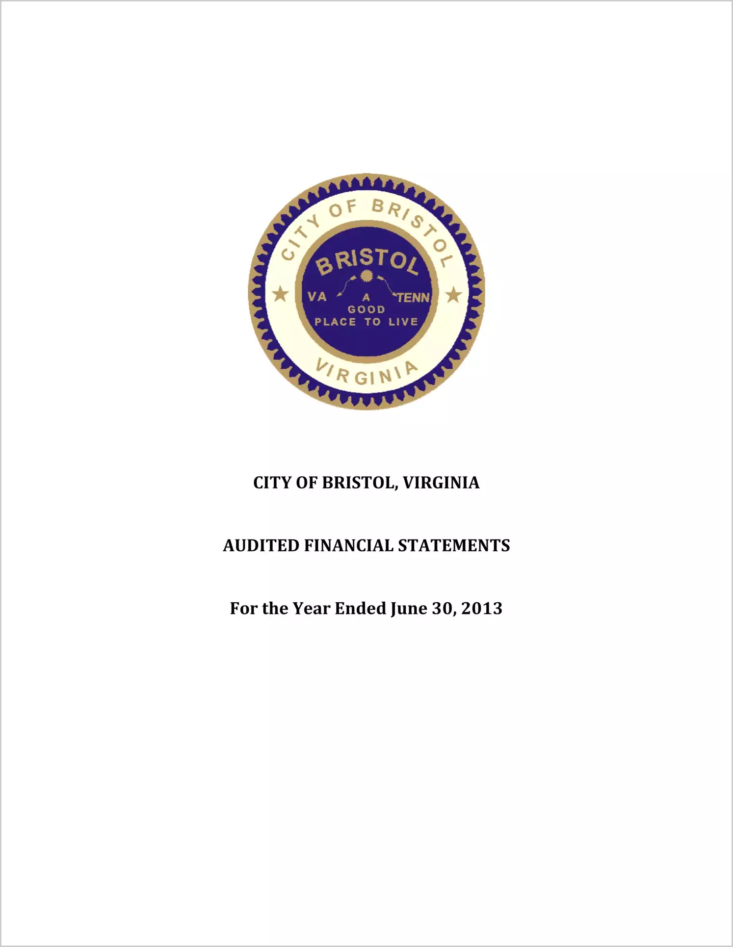 2013 Annual Financial Report for City of Bristol