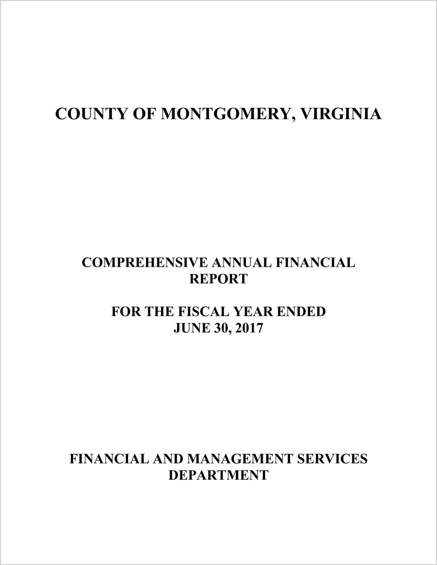 2017 Annual Financial Report for County of Montgomery