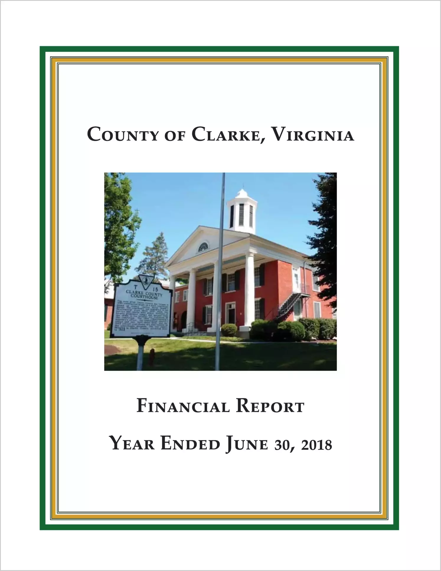2018 Annual Financial Report for County of Clarke