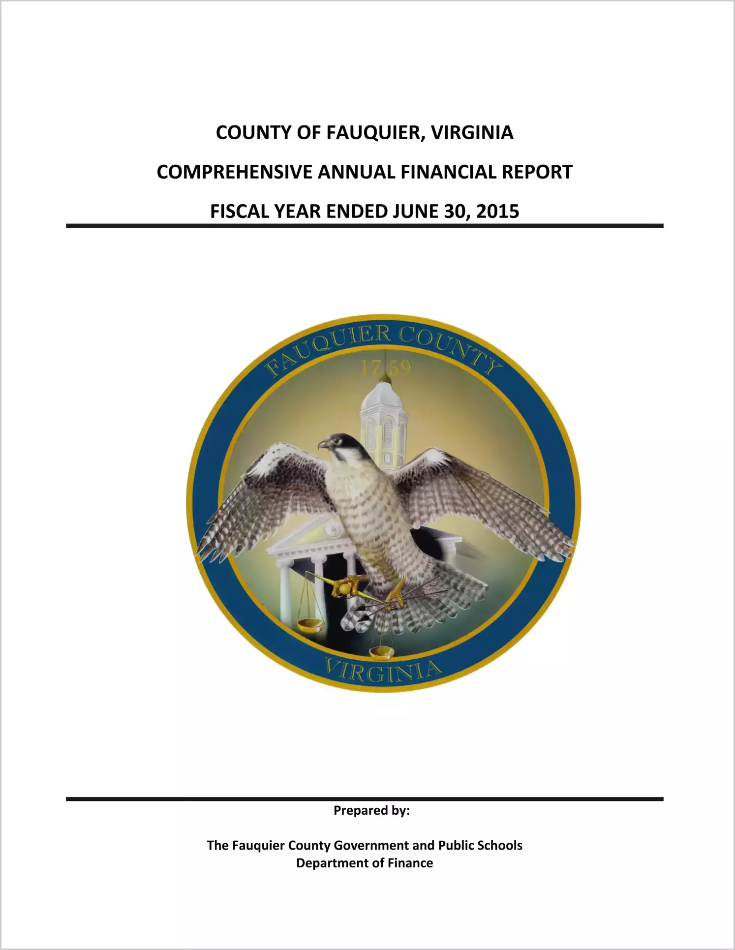 2015 Annual Financial Report for County of Fauquier