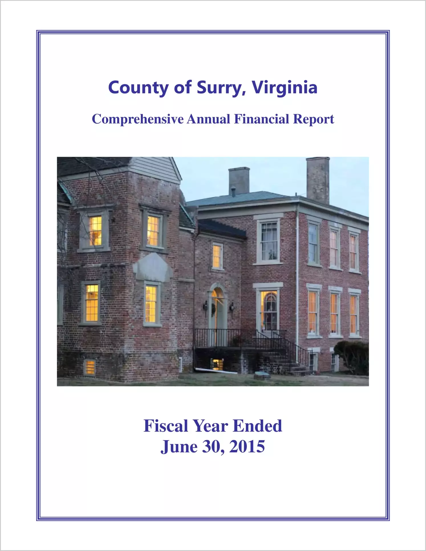 2015 Annual Financial Report for County of Surry