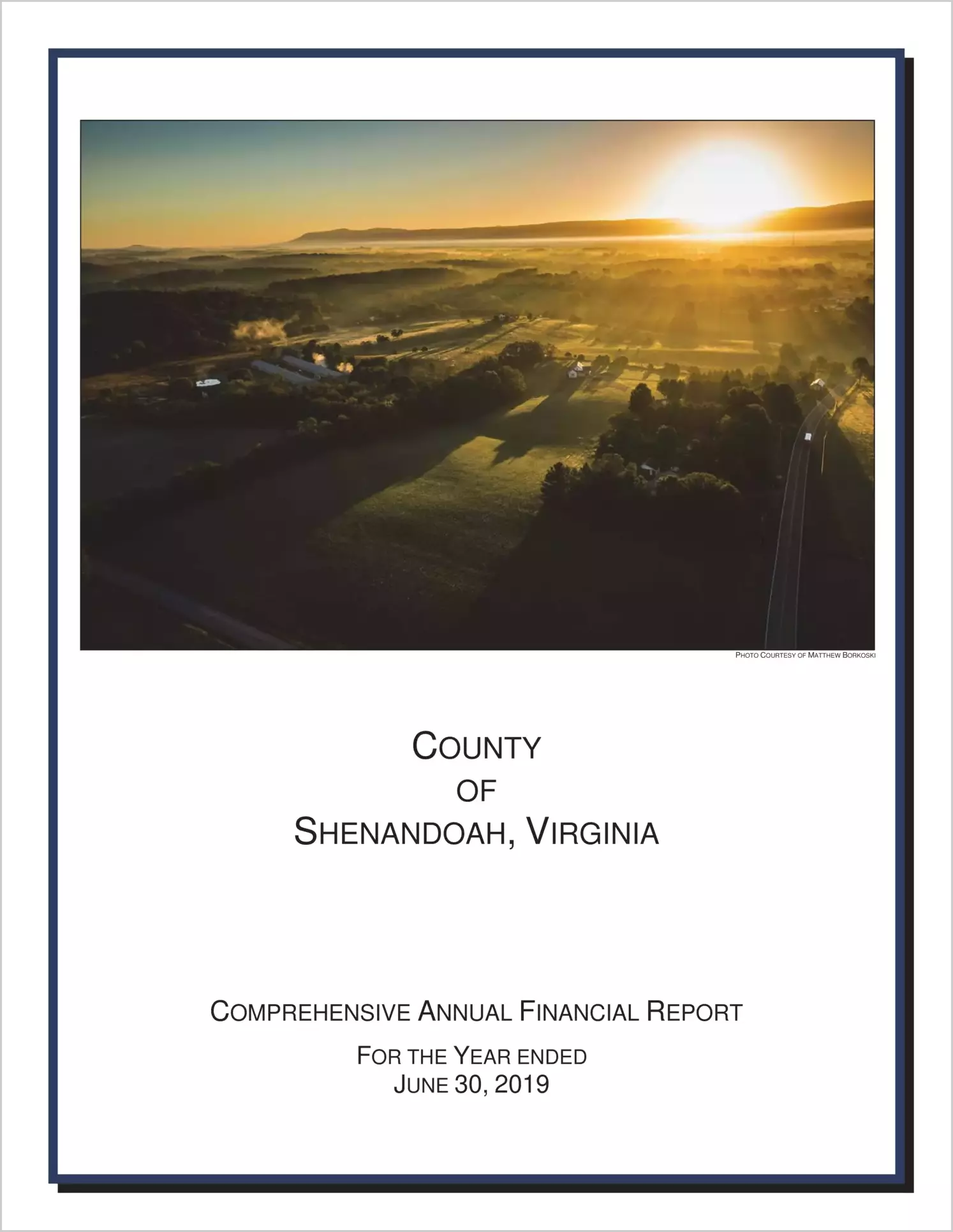 2019 Annual Financial Report for County of Shenandoah