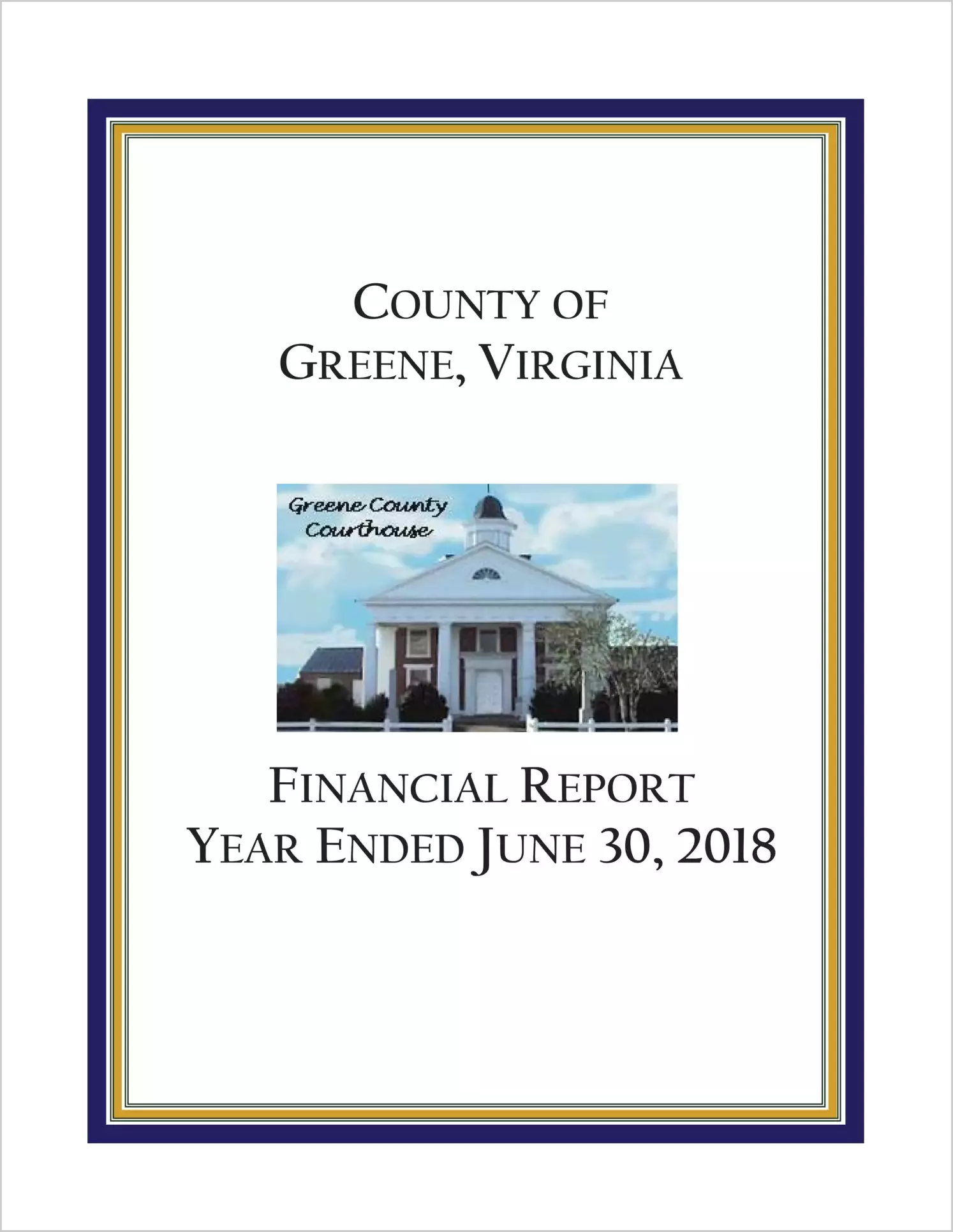 2018 Annual Financial Report for County of Greene
