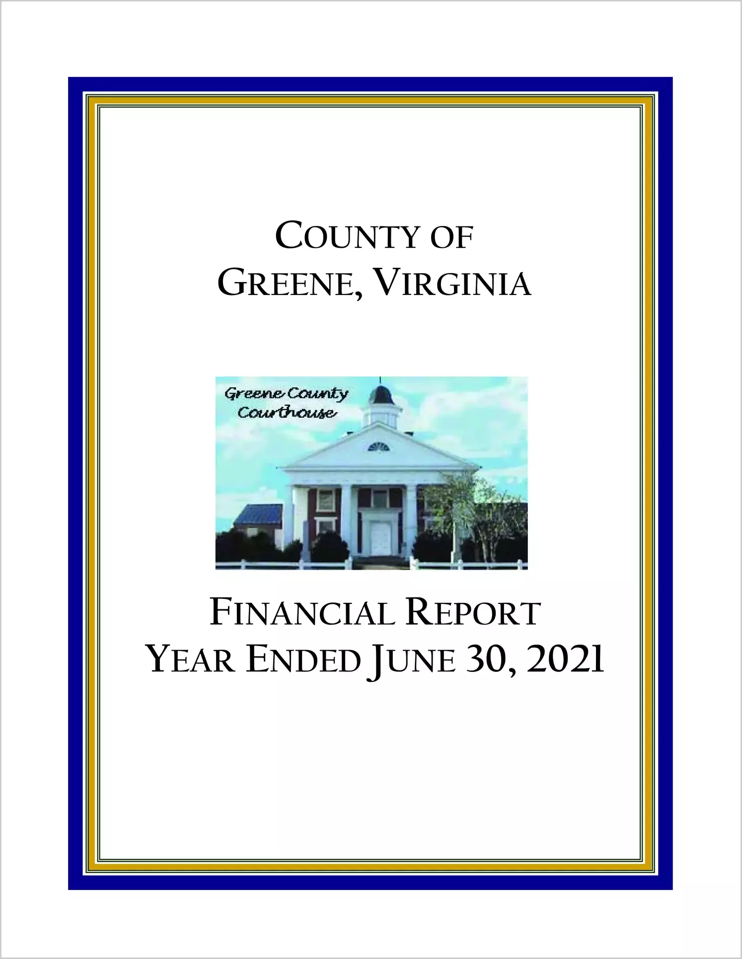 2021 Annual Financial Report for County of Greene